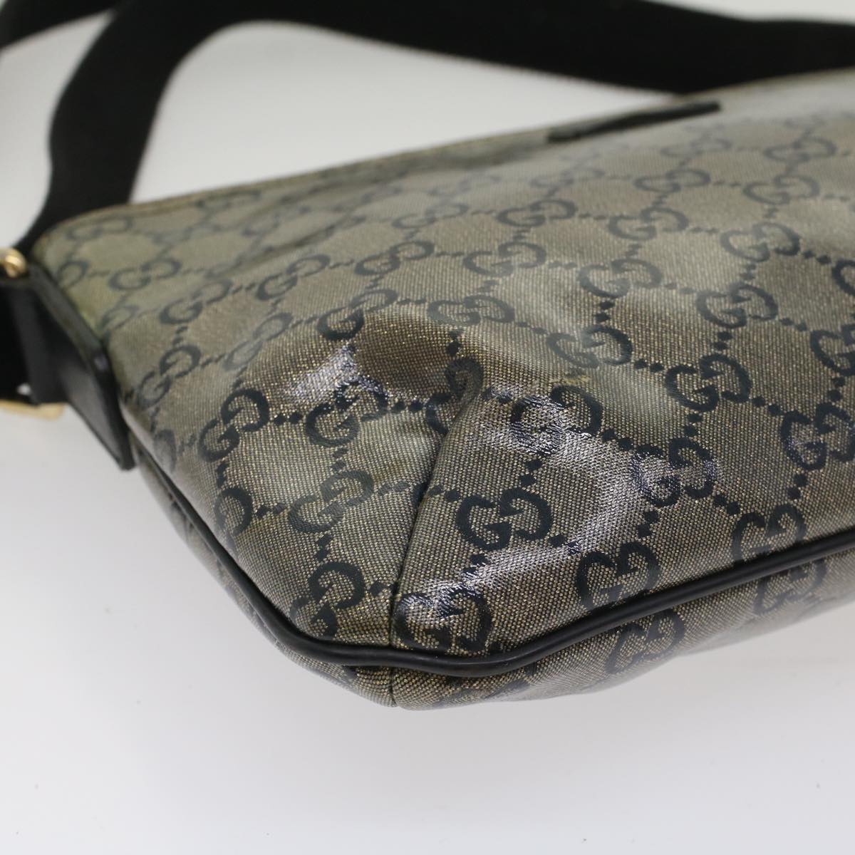 GUCCI GG Crystal Shoulder Bag Silver 189749 ac2190