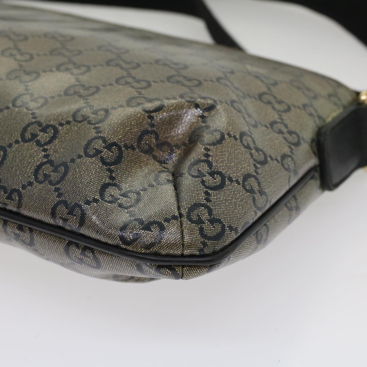 GUCCI GG Crystal Shoulder Bag Silver 189749 ac2190