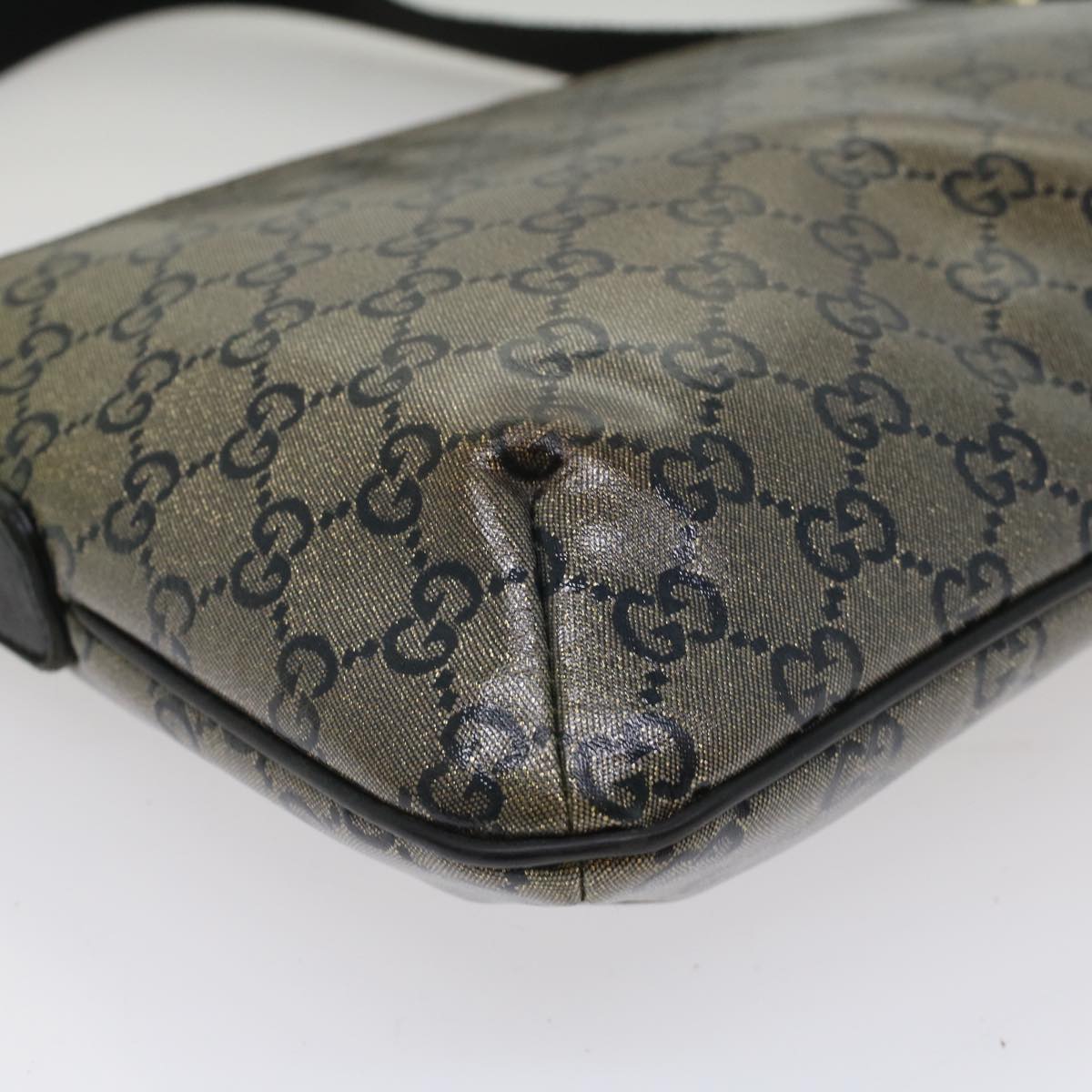 GUCCI GG Crystal Shoulder Bag Silver 189749 ac2190