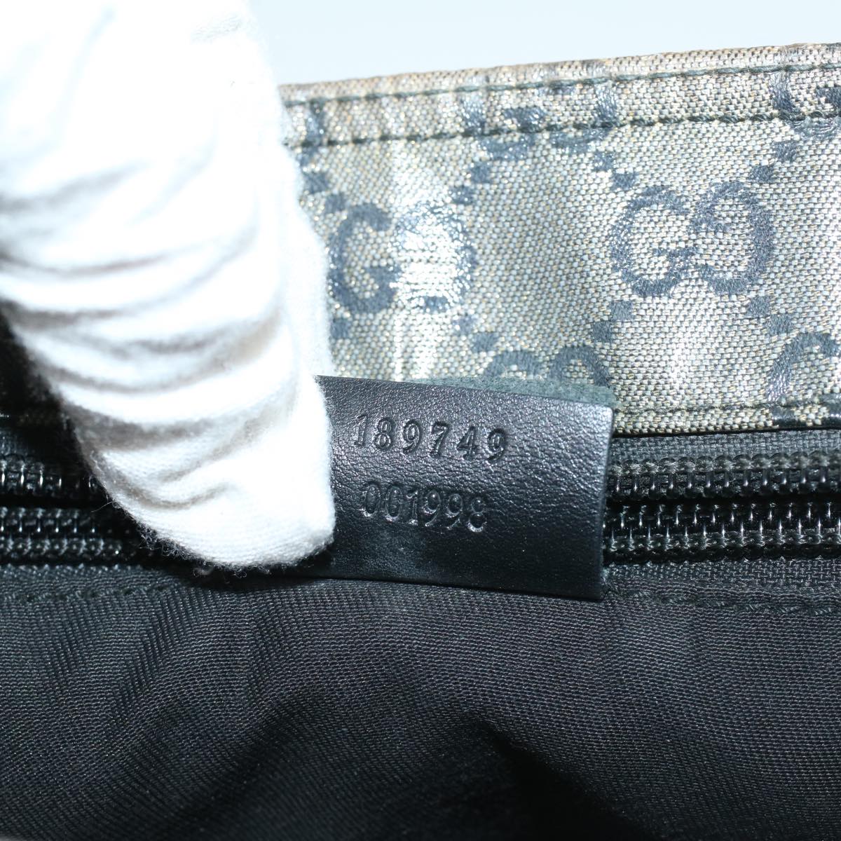 GUCCI GG Crystal Shoulder Bag Silver 189749 ac2190