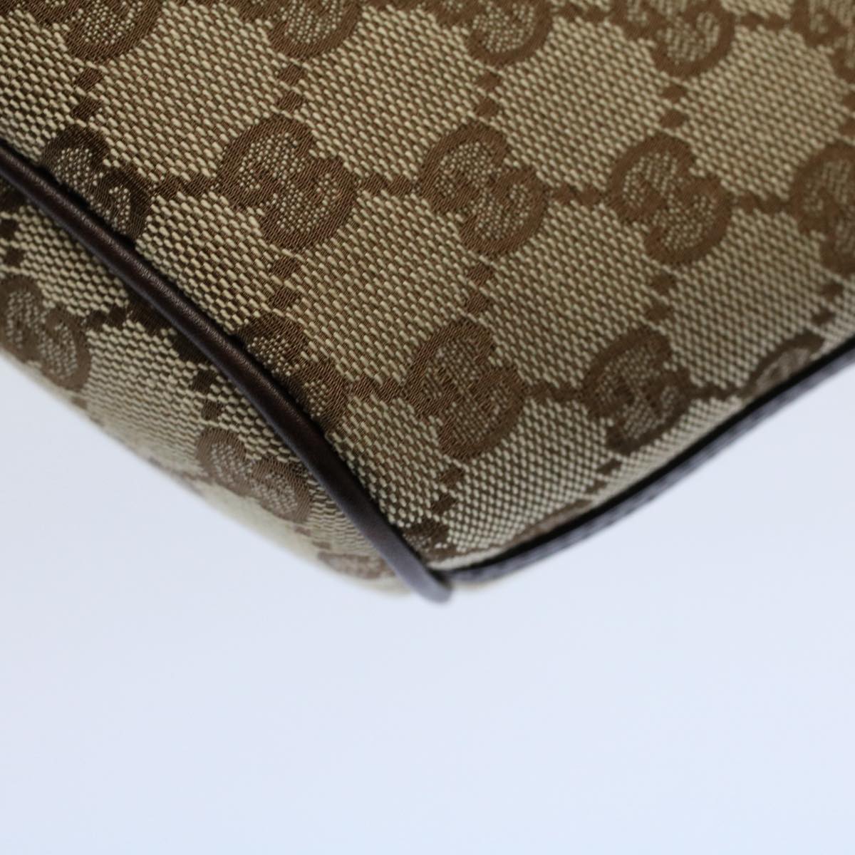 GUCCI GG Canvas Accessory Pouch Leather Beige 07198 ac2192