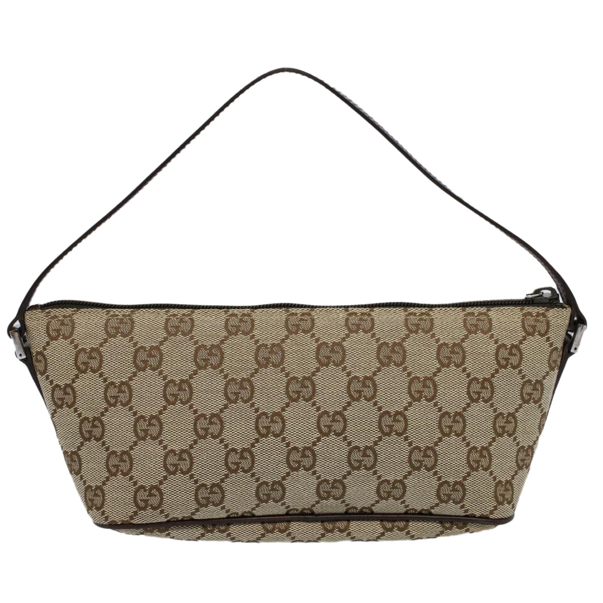 GUCCI GG Canvas Accessory Pouch Leather Beige 07198 ac2192