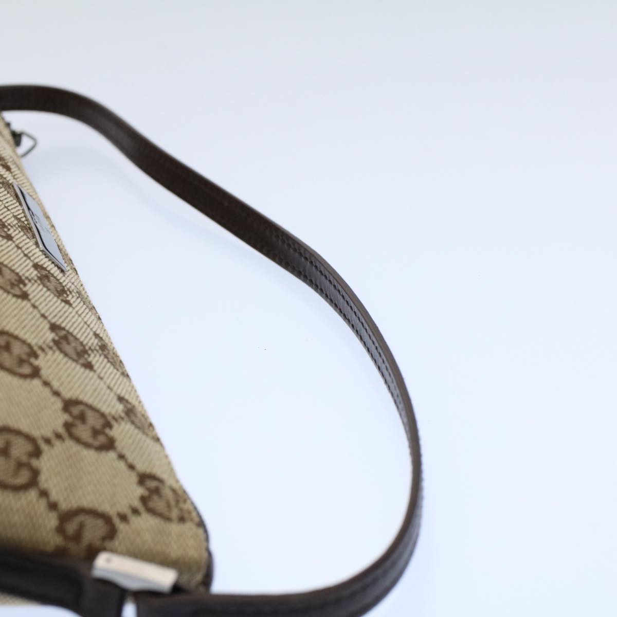 GUCCI GG Canvas Accessory Pouch Leather Beige 07198 ac2192