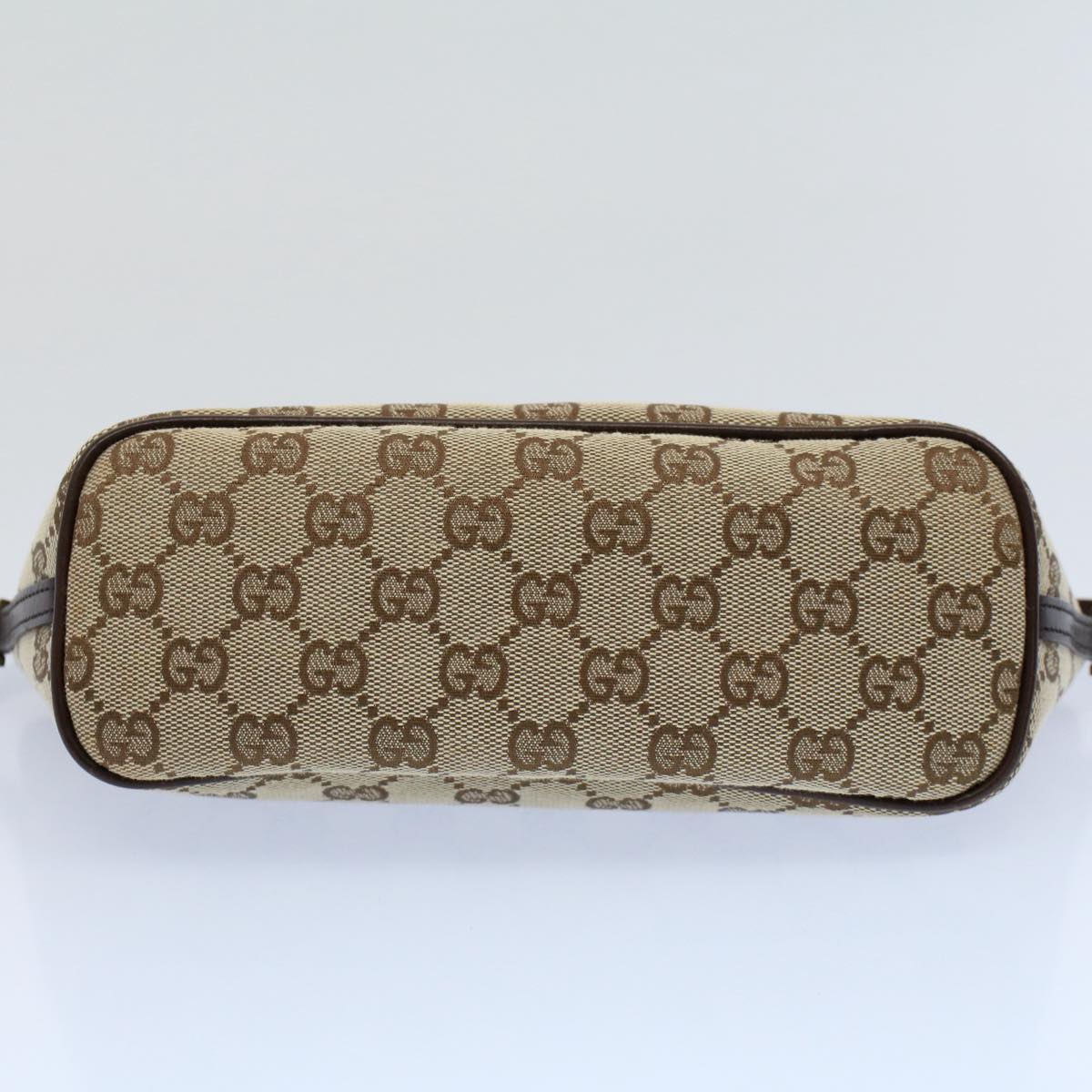 GUCCI GG Canvas Accessory Pouch Leather Beige 07198 ac2192