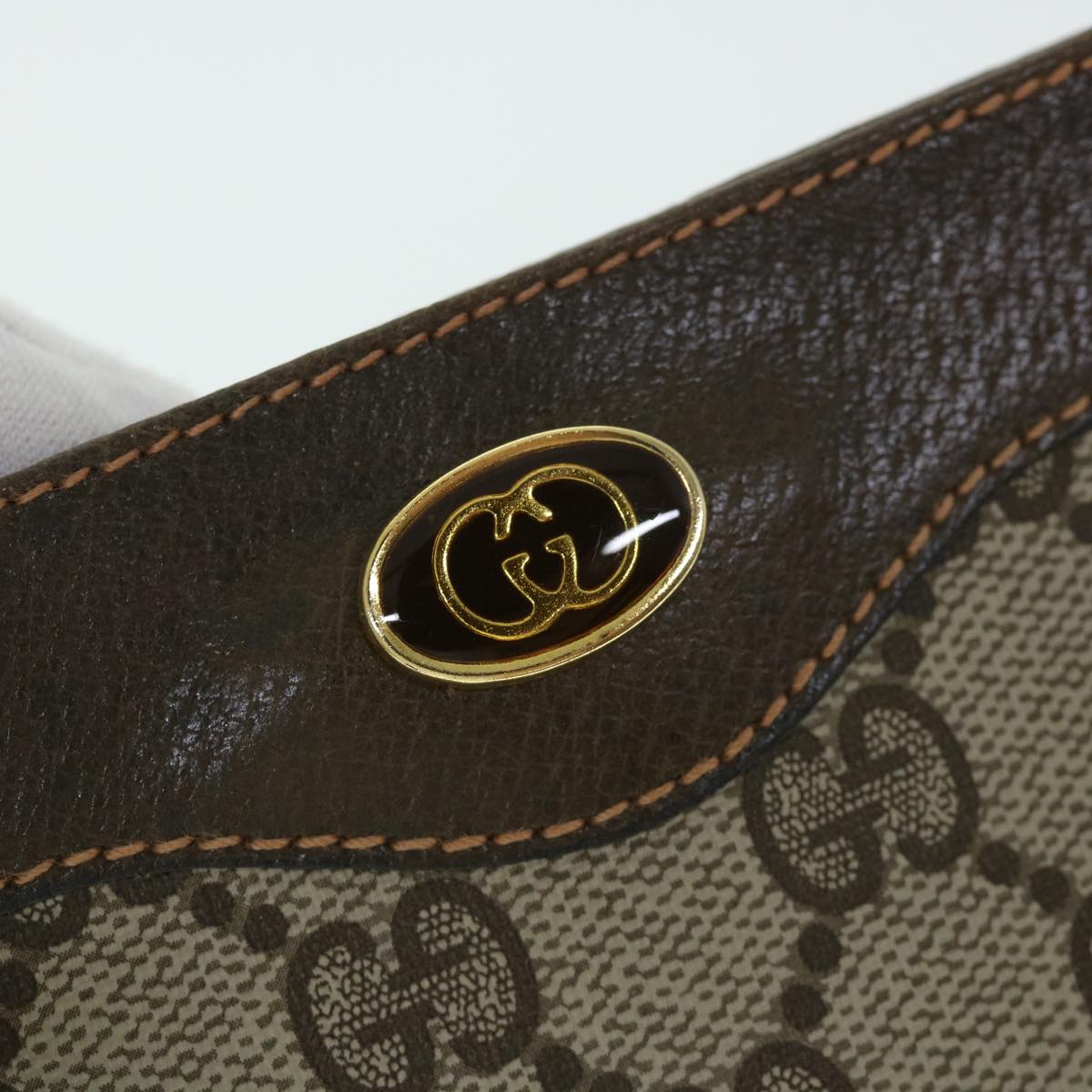 GUCCI GG Canvas Pouch PVC Leather Beige 89 01 020 ac2194