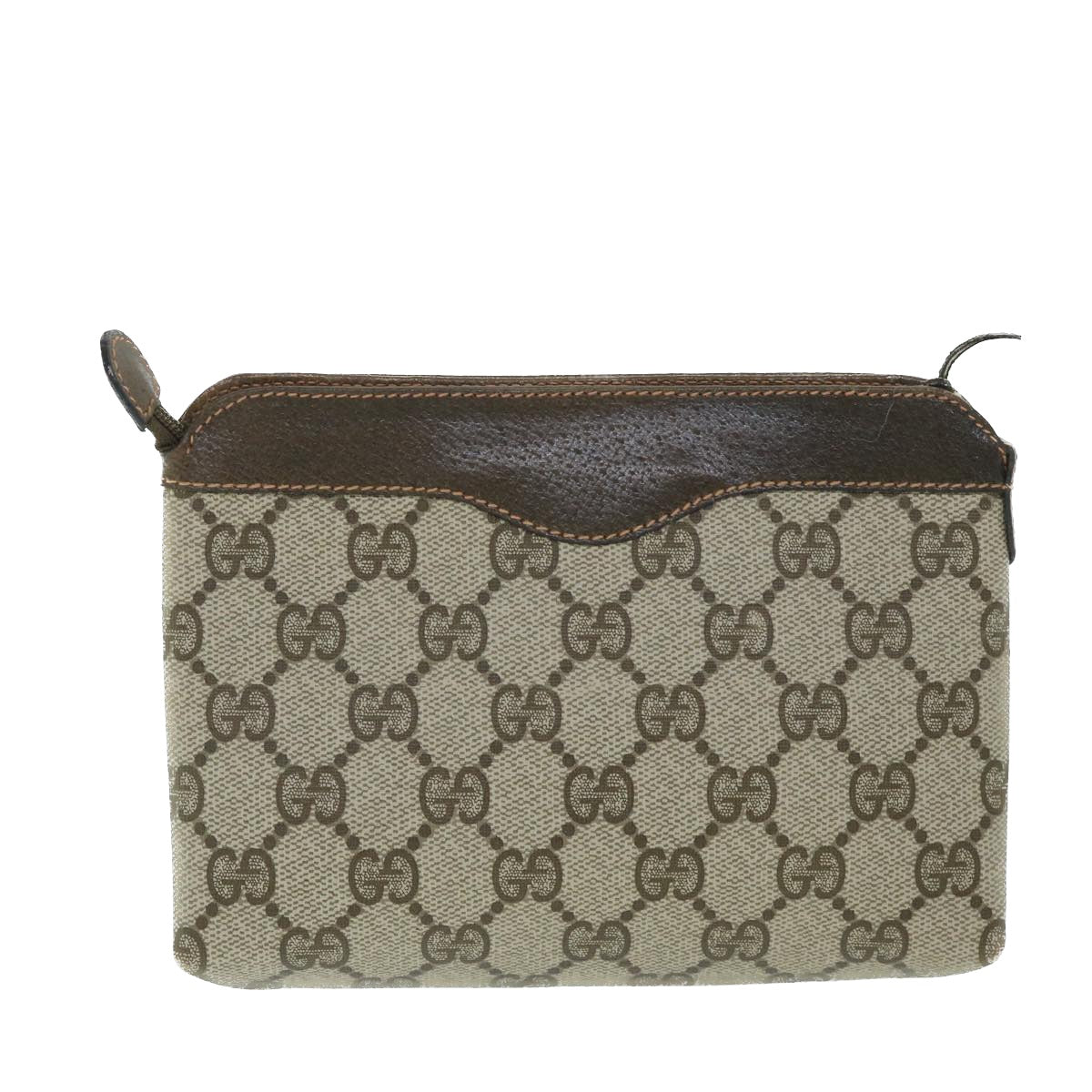 GUCCI GG Canvas Pouch PVC Leather Beige 89 01 020 ac2194