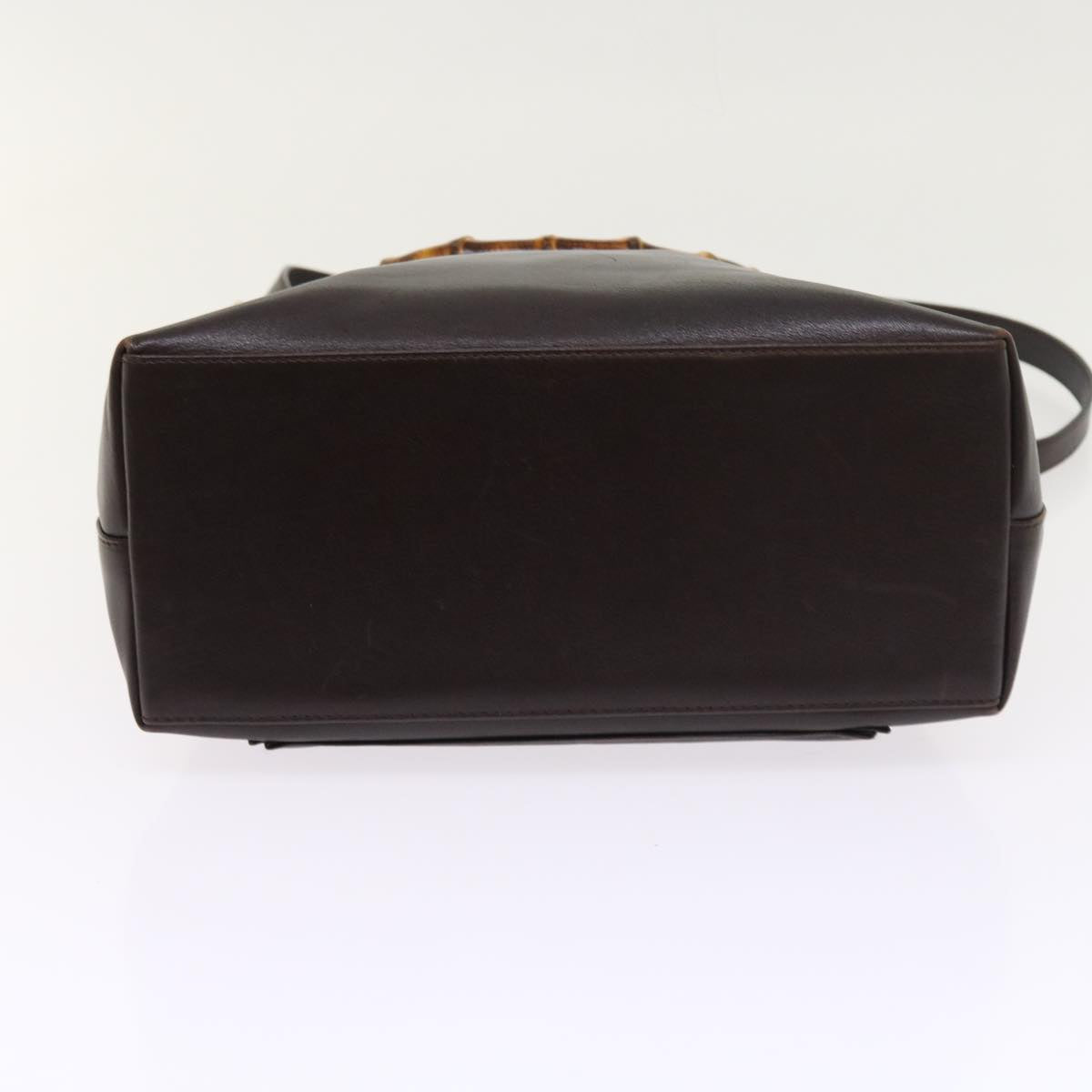 GUCCI Bamboo Hand Bag Leather 2way Brown 002 2058 0508 0 ac2195