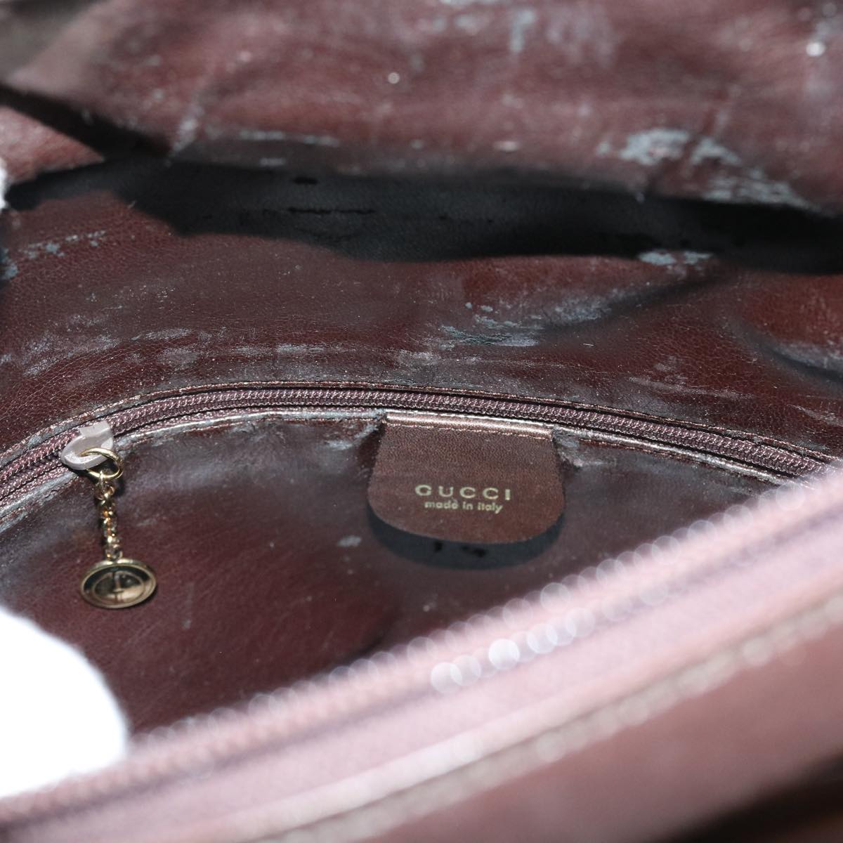 GUCCI Bamboo Hand Bag Leather 2way Brown 002 2058 0508 0 ac2195
