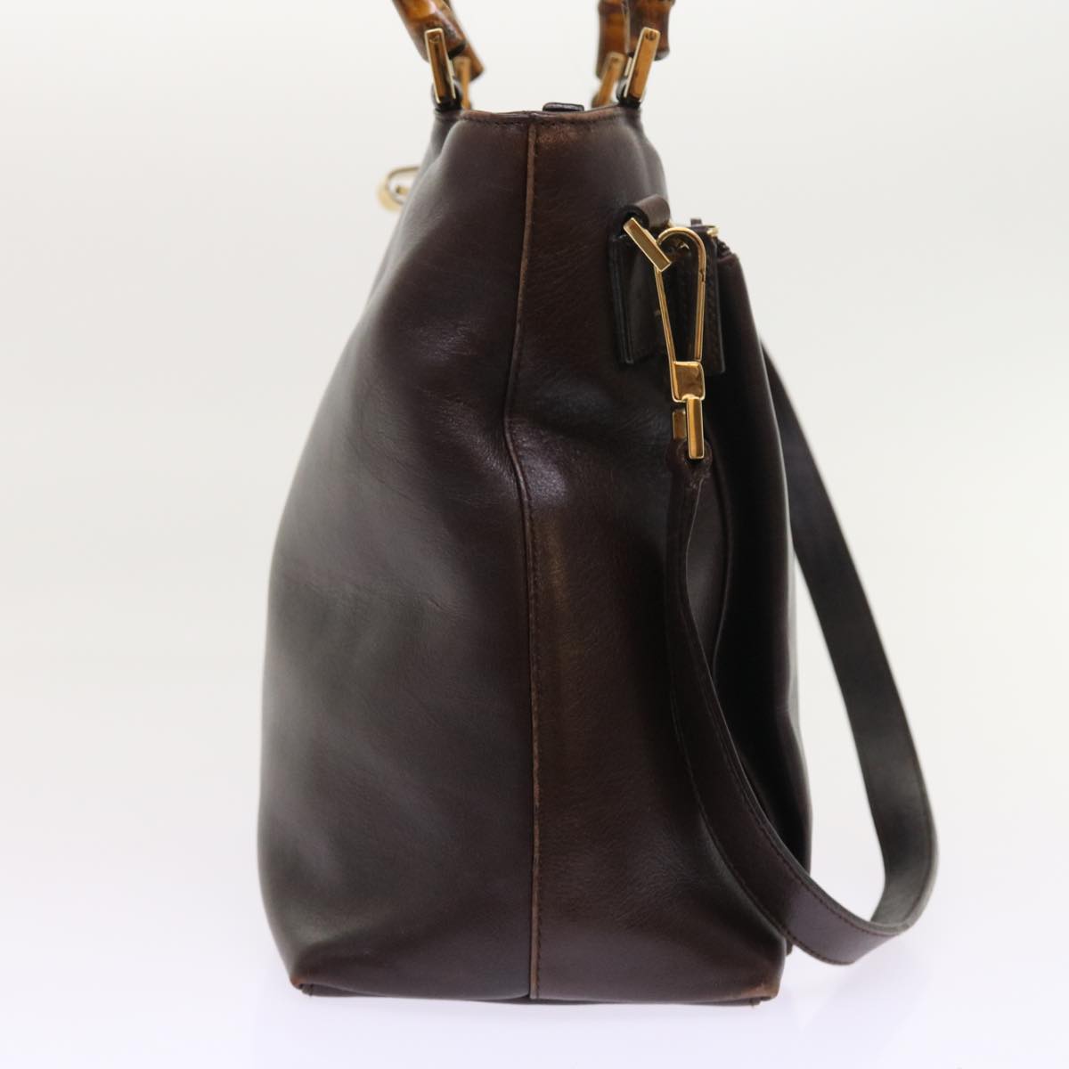 GUCCI Bamboo Hand Bag Leather 2way Brown 002 2058 0508 0 ac2195
