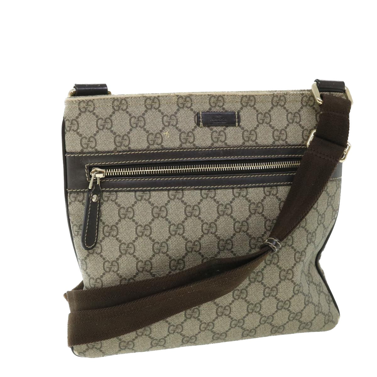 GUCCI GG Canvas Shoulder Bag PVC Leather Beige 295257 ac2197