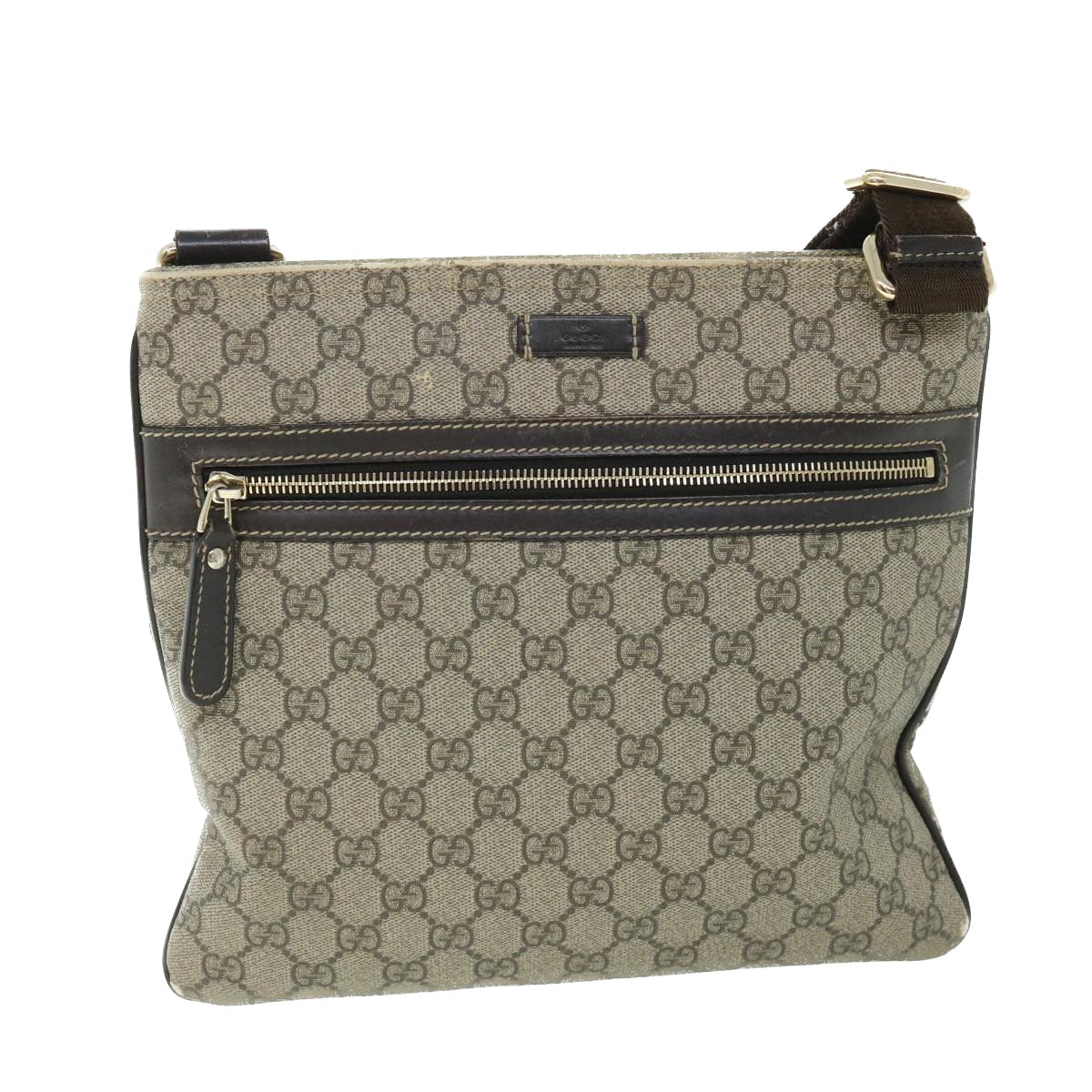 GUCCI GG Canvas Shoulder Bag PVC Leather Beige 295257 ac2197