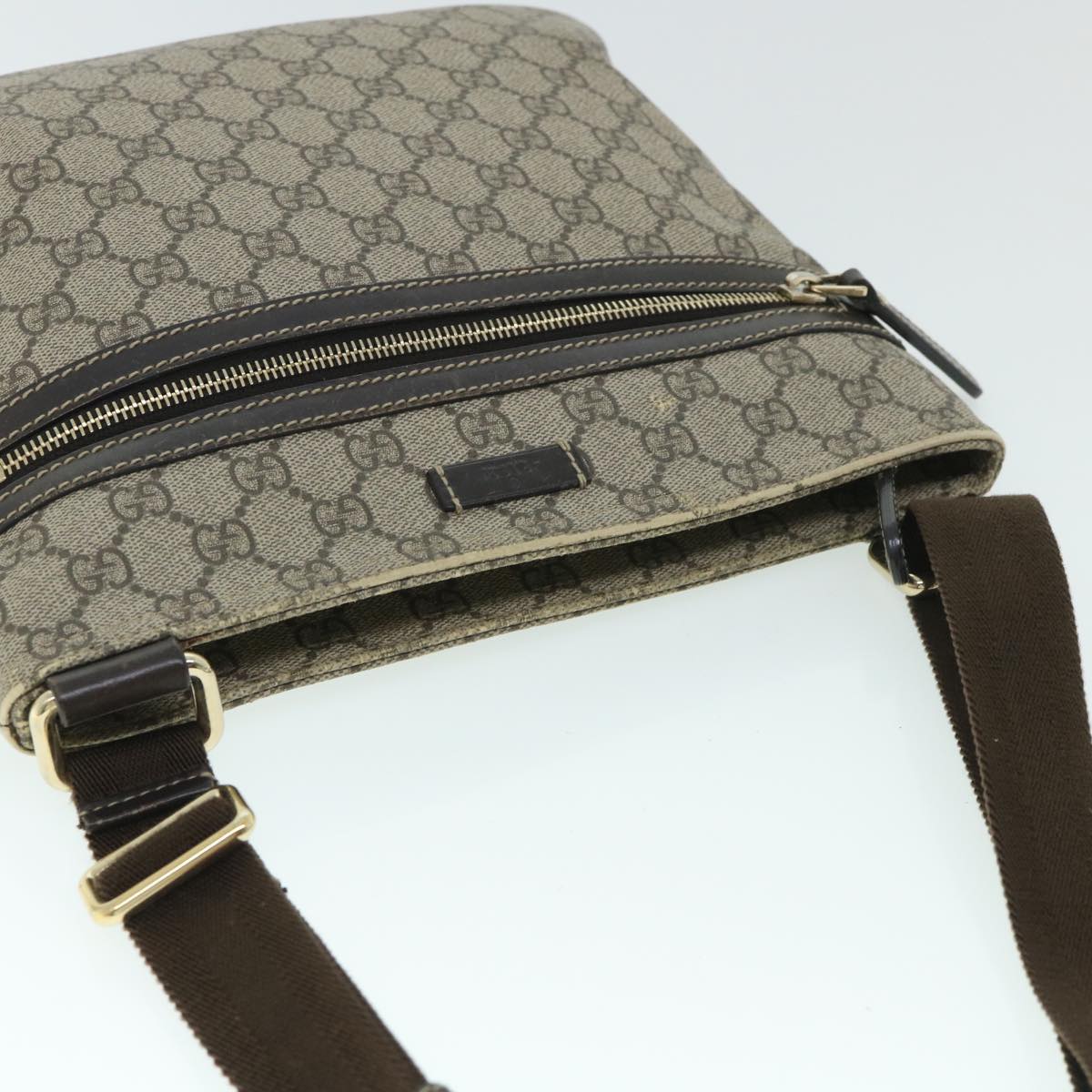 GUCCI GG Canvas Shoulder Bag PVC Leather Beige 295257 ac2197