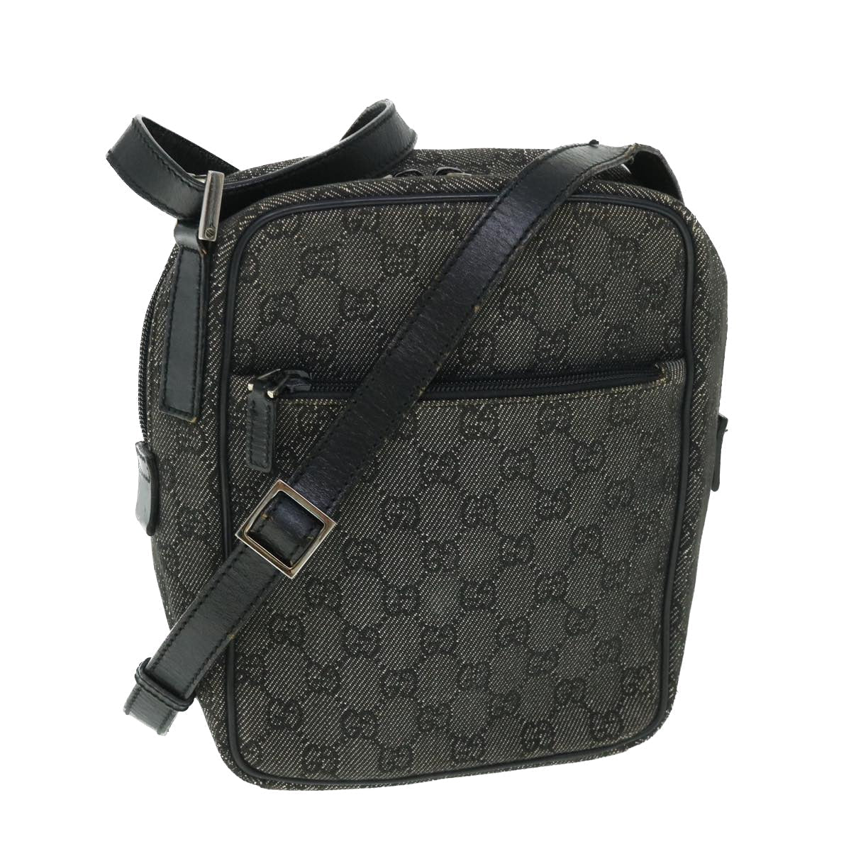 GUCCI GG Canvas Shoulder Bag Black 03136 ac2200