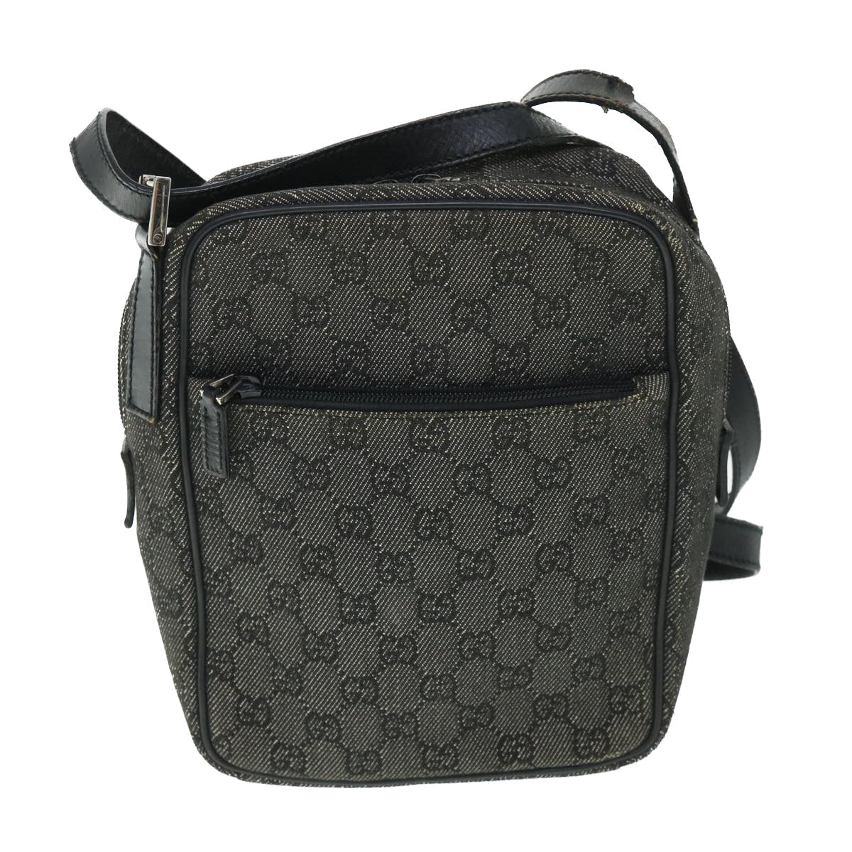GUCCI GG Canvas Shoulder Bag Black 03136 ac2200