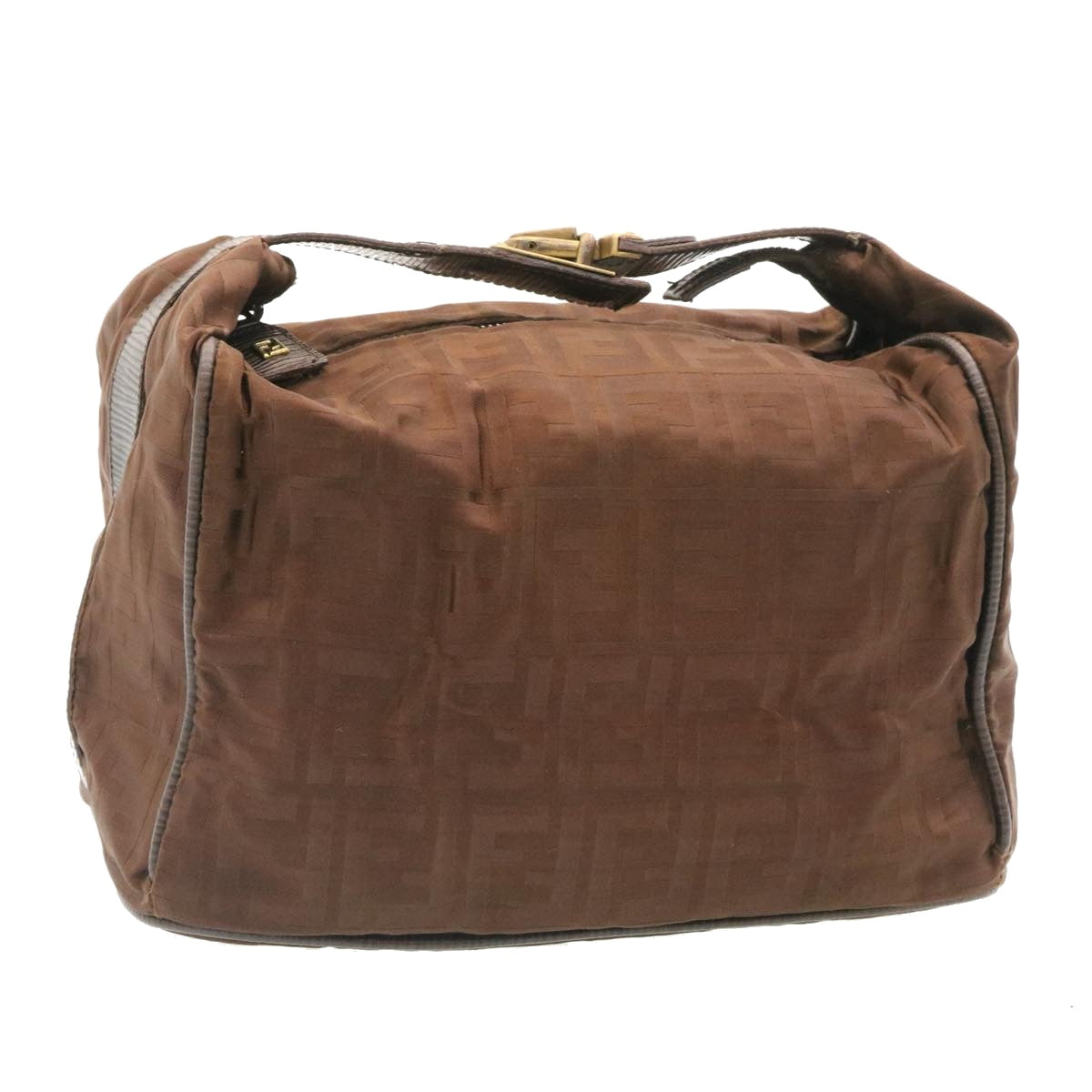 FENDI Zucca Canvas Pouch Pouch Brown Black ac241