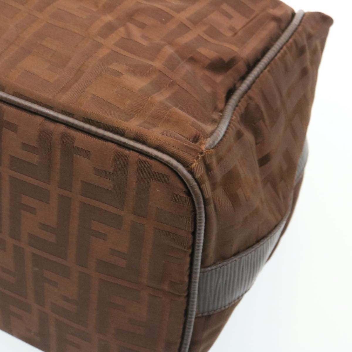 FENDI Zucca Canvas Pouch Pouch Brown Black ac241