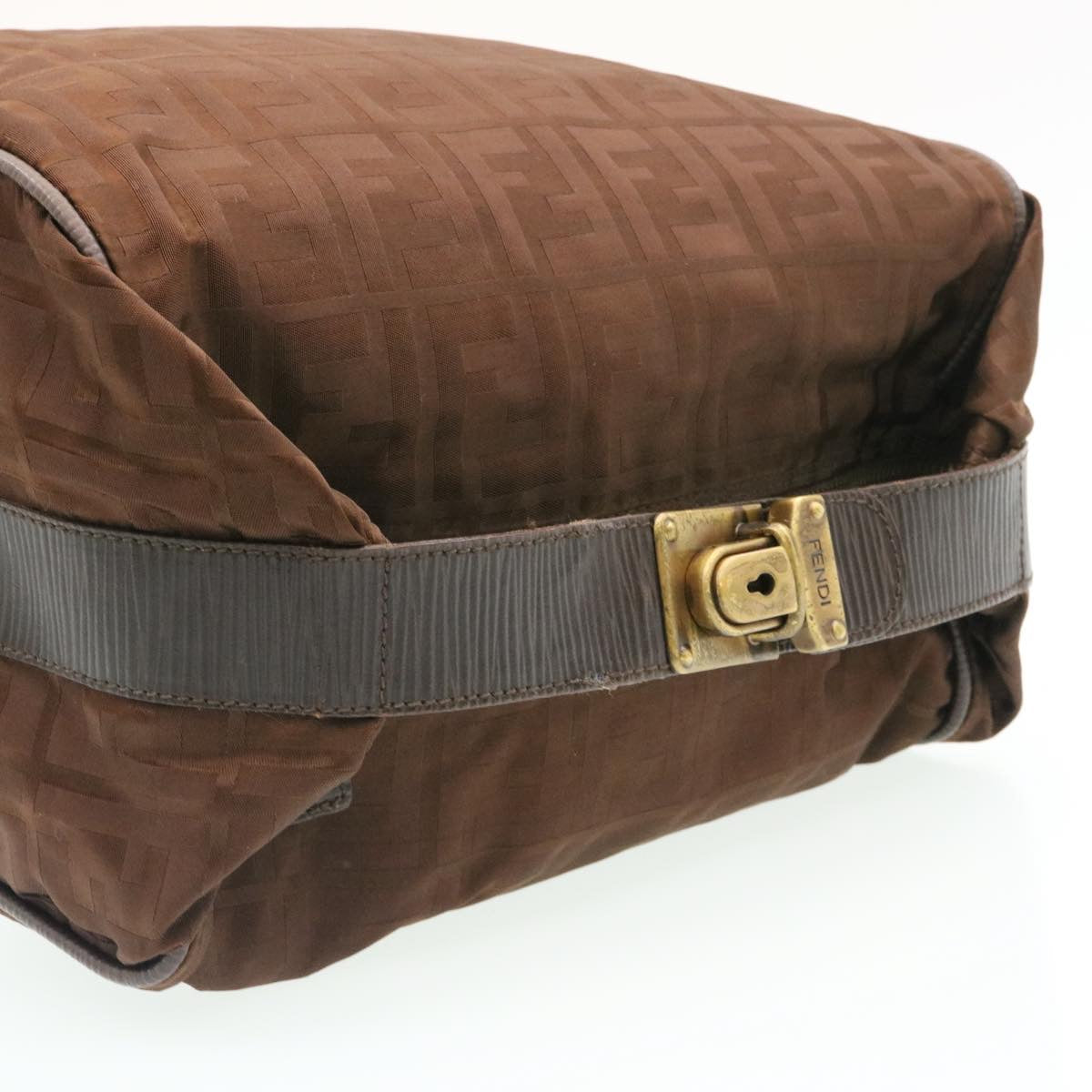FENDI Zucca Canvas Pouch Pouch Brown Black ac241