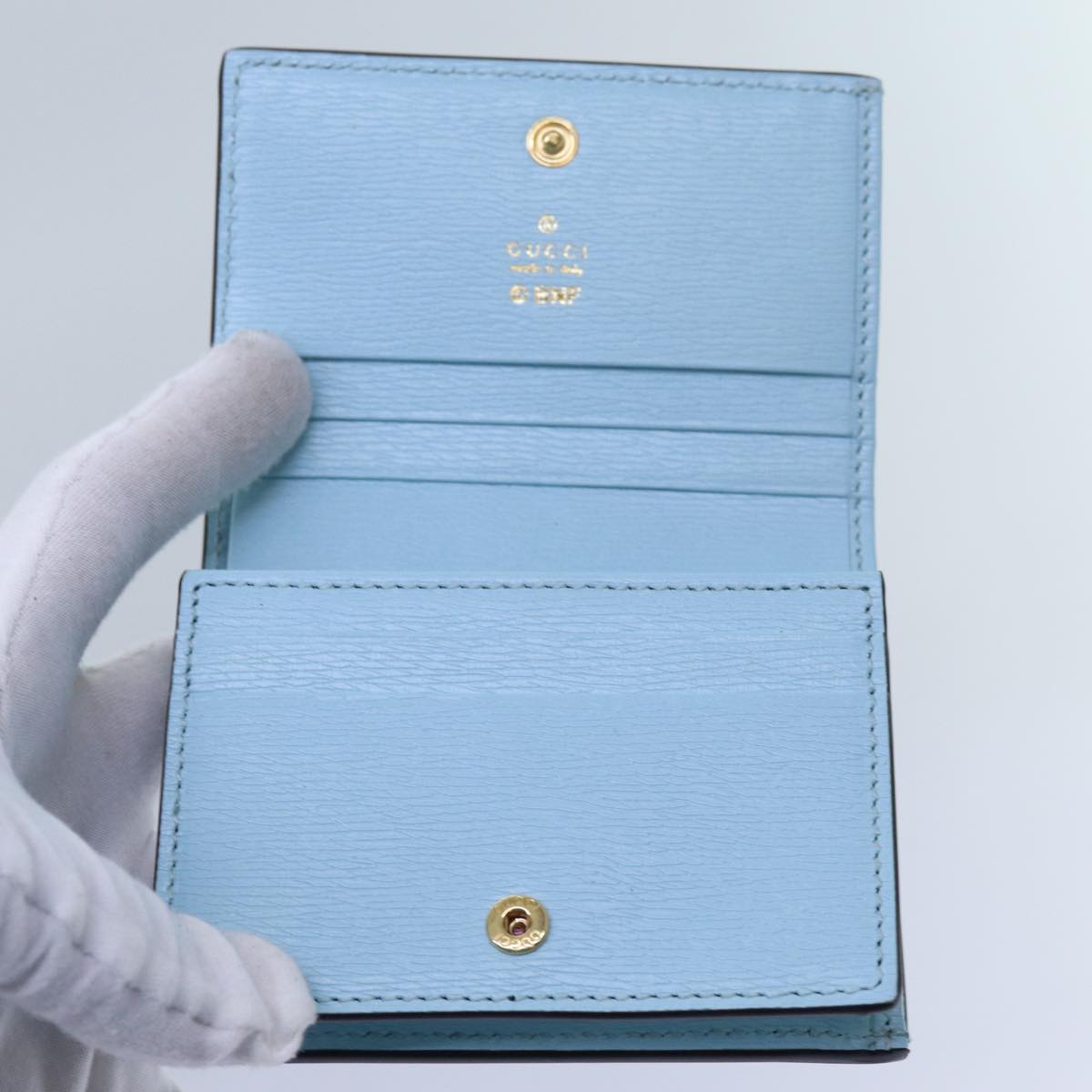 GUCCI Bananya Wallet Leather Blue 701009 ac2961A