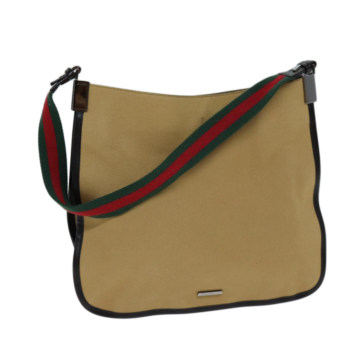 GUCCI Web Sherry Line Shoulder Bag Canvas Beige Green 001 4321 2684 ac2967