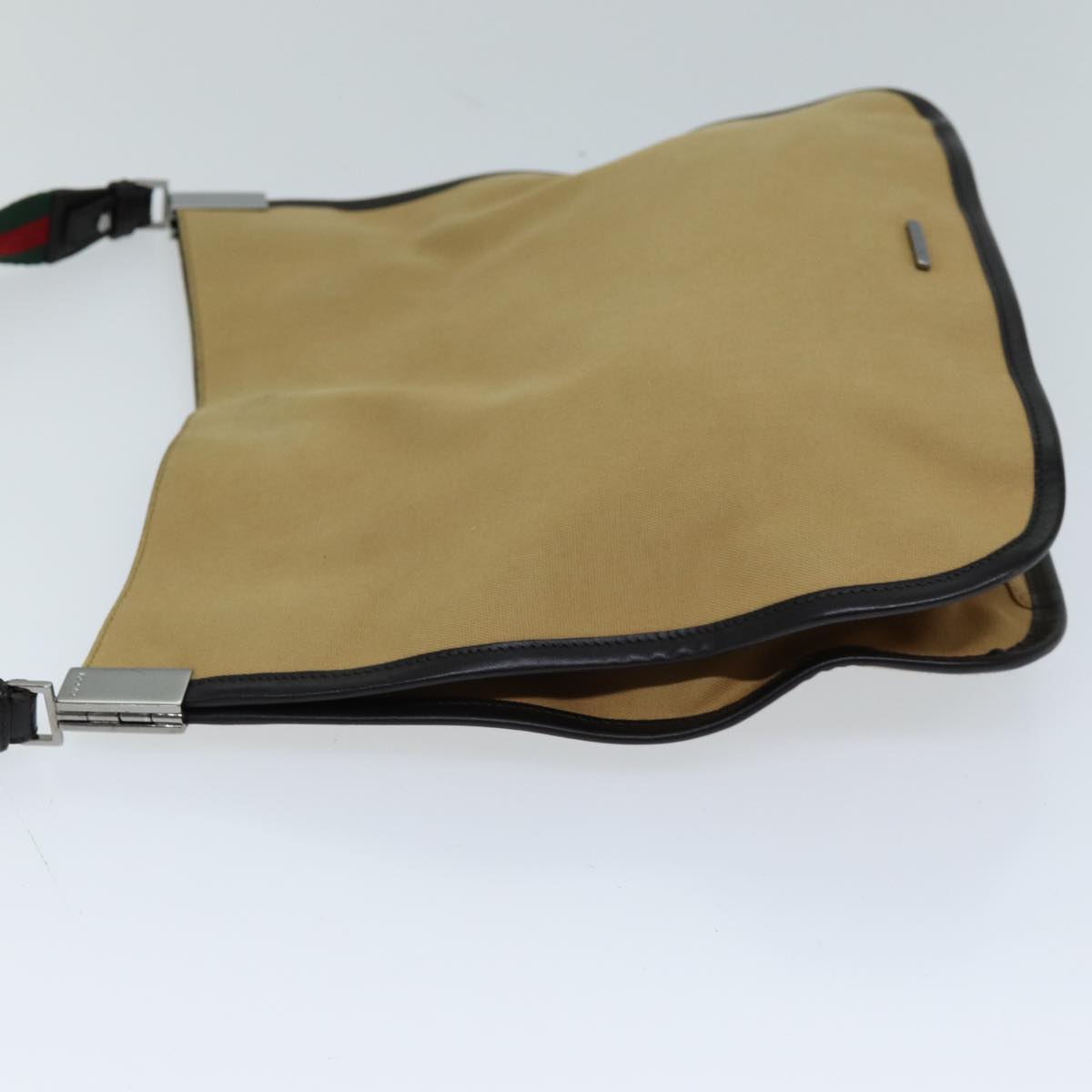 GUCCI Web Sherry Line Shoulder Bag Canvas Beige Green 001 4321 2684 ac2967