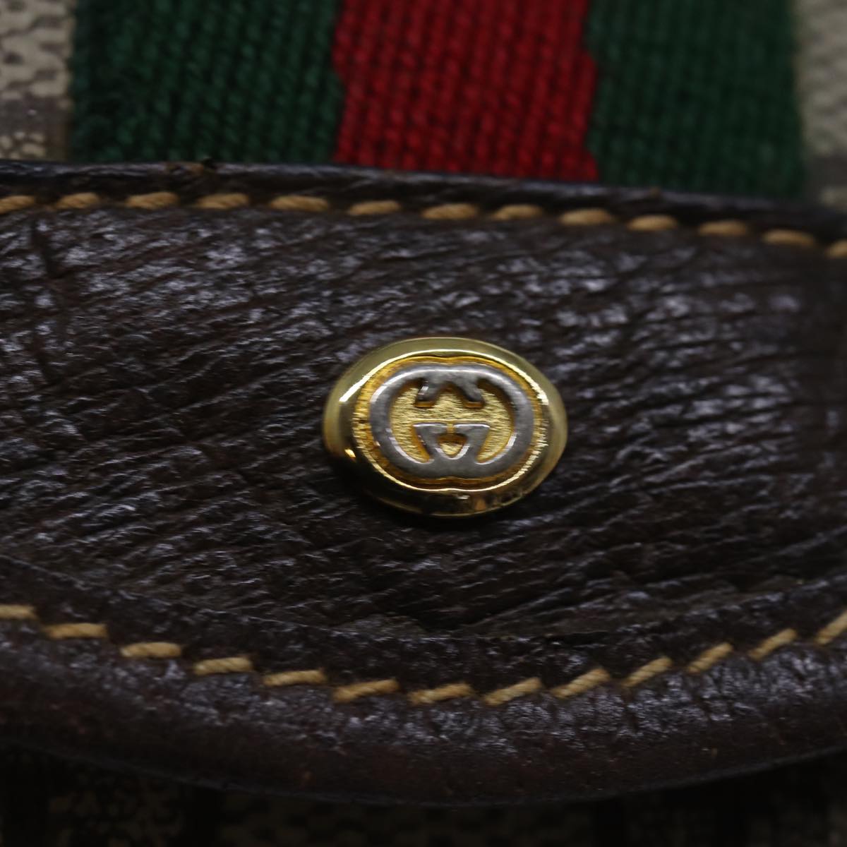 GUCCI GG Supreme Web Sherry Line Pouch PVC Beige Red 014 89 5205 ac2968