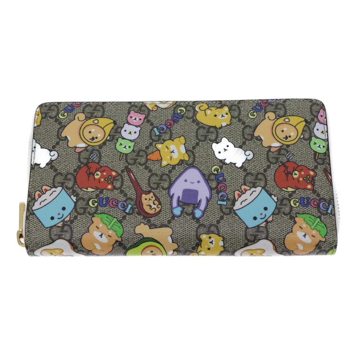 GUCCI GG Supreme Animal Long Wallet PVC Beige 736772 ac2977A