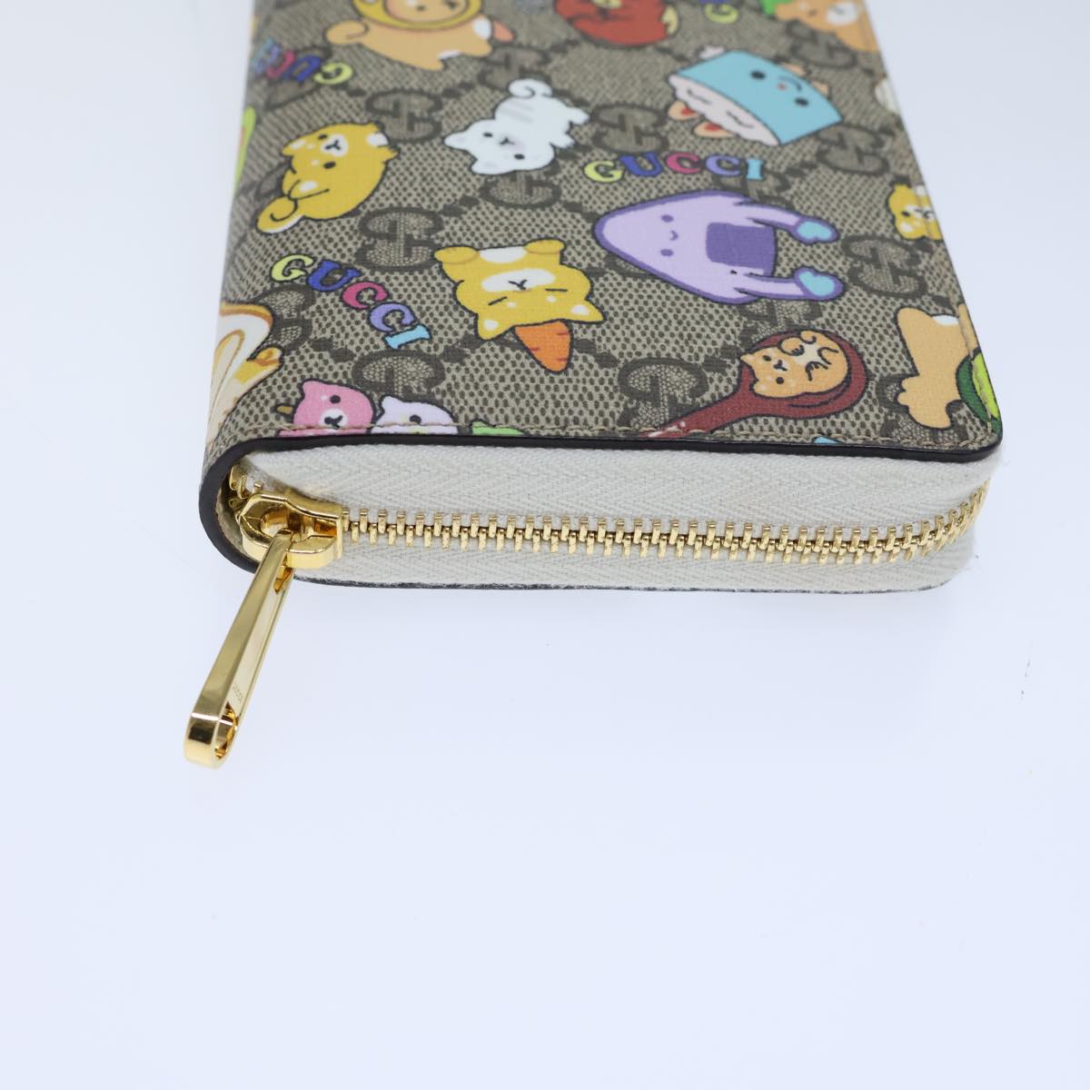 GUCCI GG Supreme Animal Long Wallet PVC Beige 736772 ac2977A