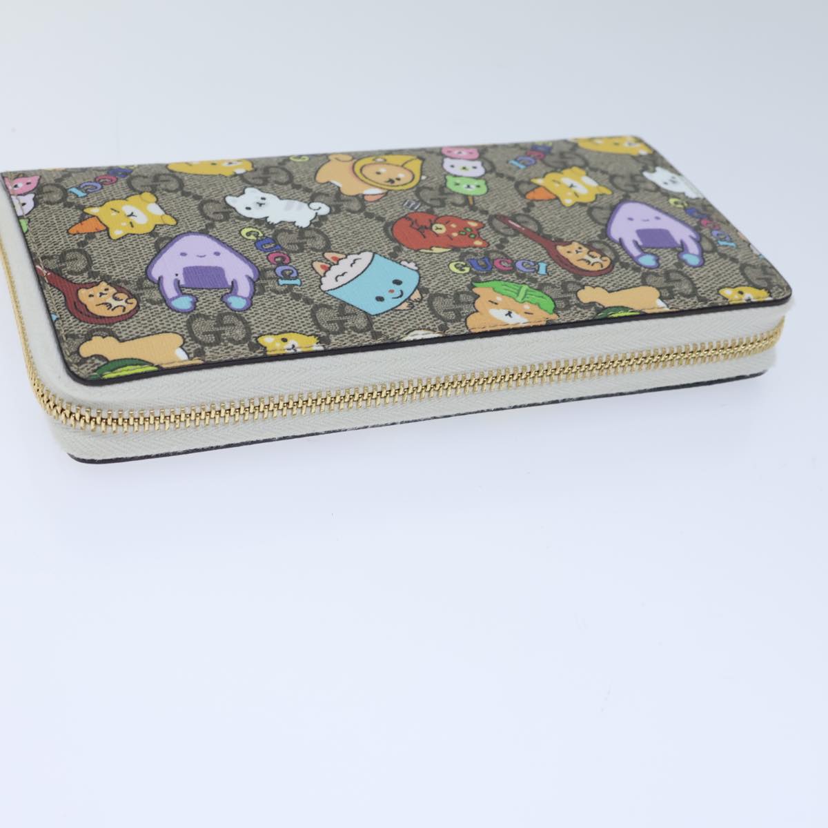 GUCCI GG Supreme Animal Long Wallet PVC Beige 736772 ac2977A