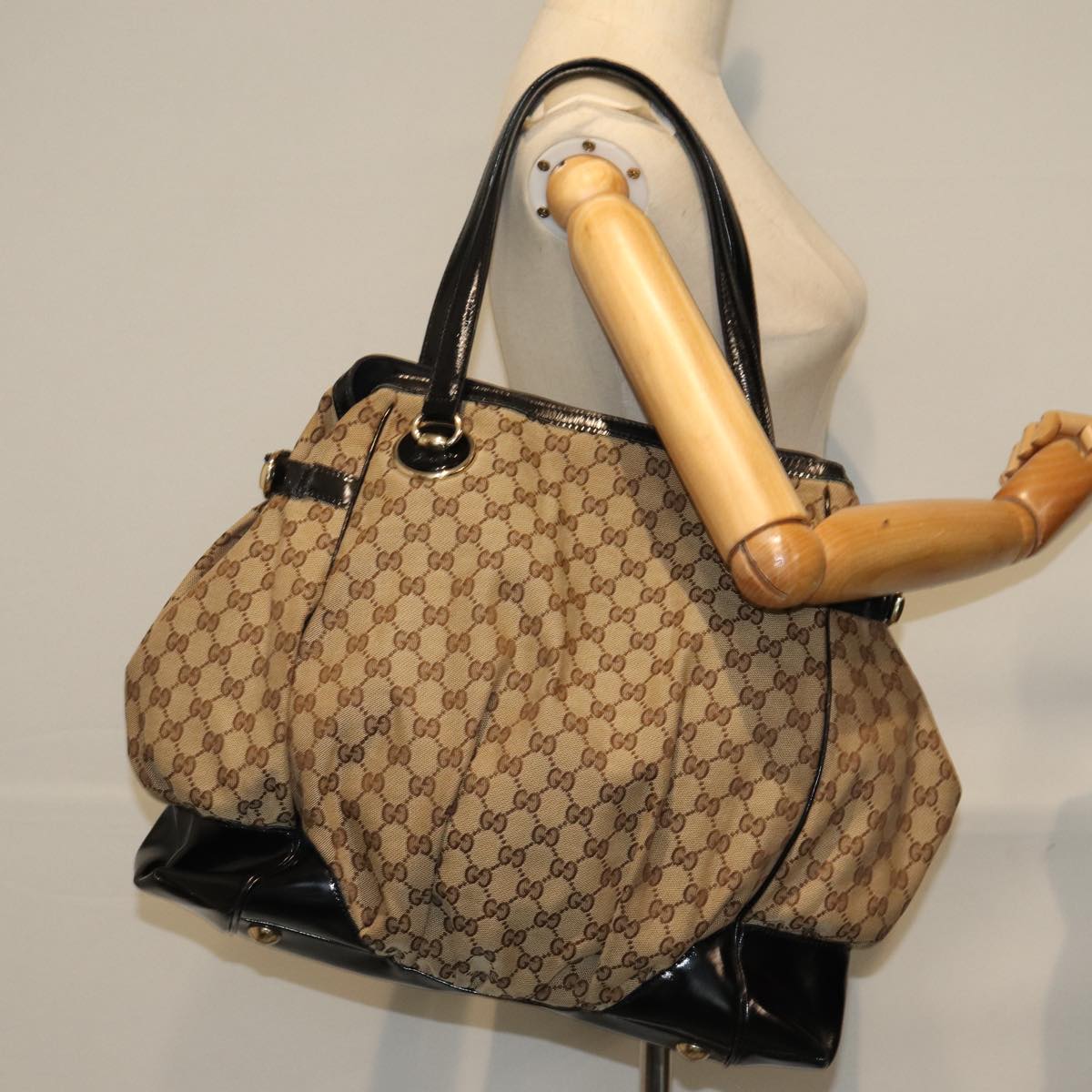 GUCCI GG Canvas Tote Bag Beige 203528 ac3019