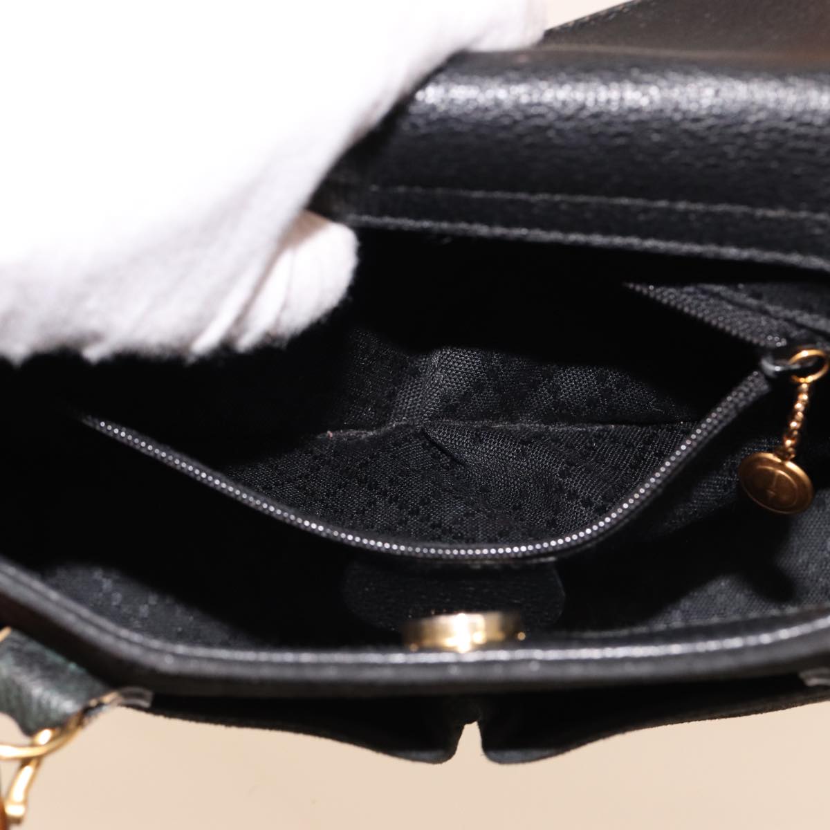 GUCCI Bamboo Hand Bag Suede 2way Black 000 122 0316 ac3043