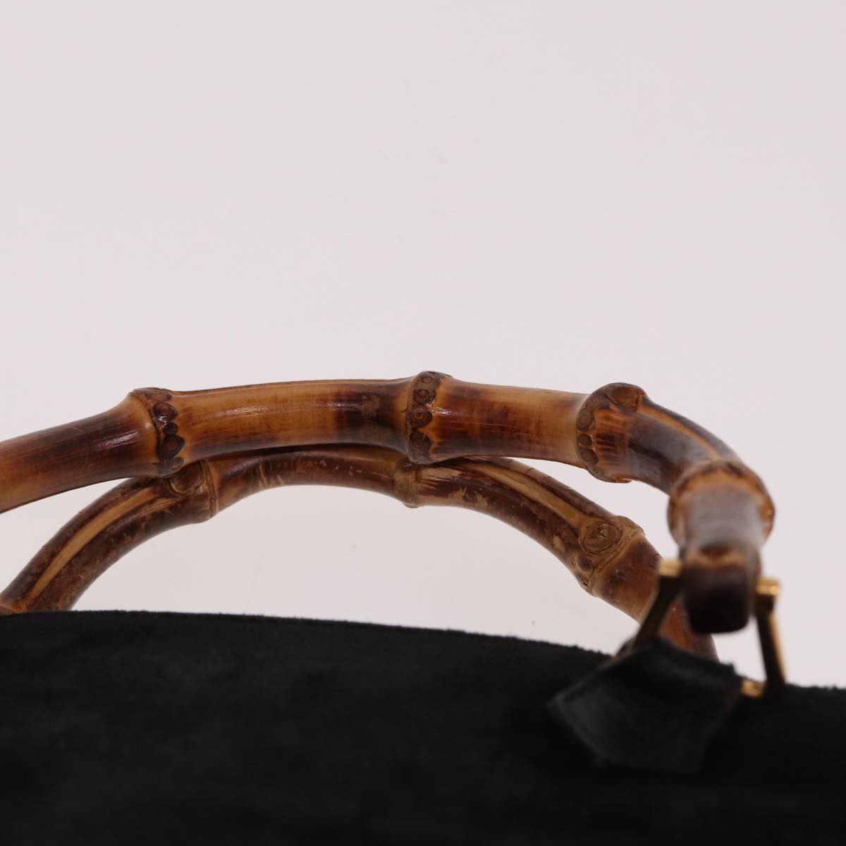 GUCCI Bamboo Hand Bag Suede 2way Black 000 122 0316 ac3043