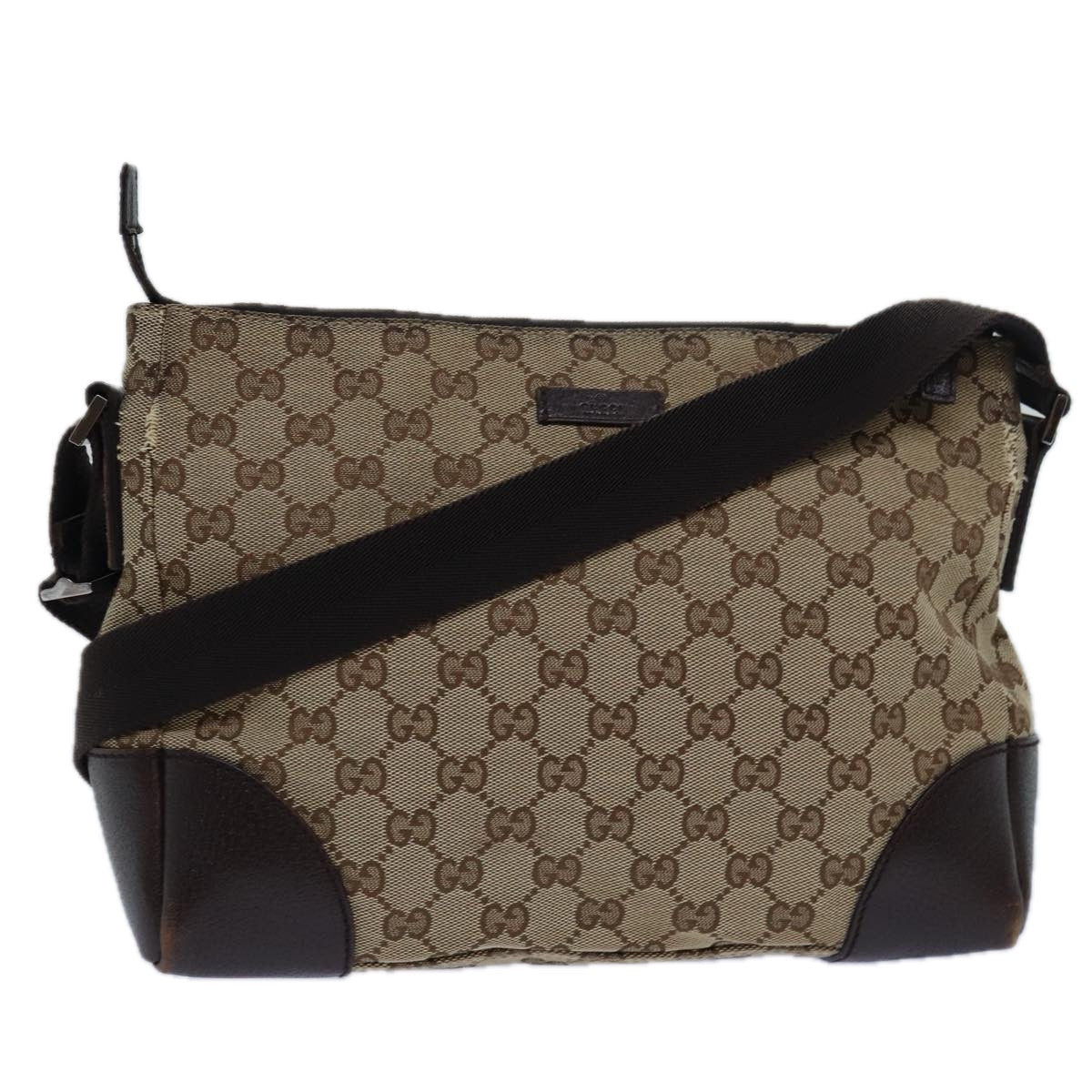 GUCCI GG Canvas Shoulder Bag Beige 114273 ac3045