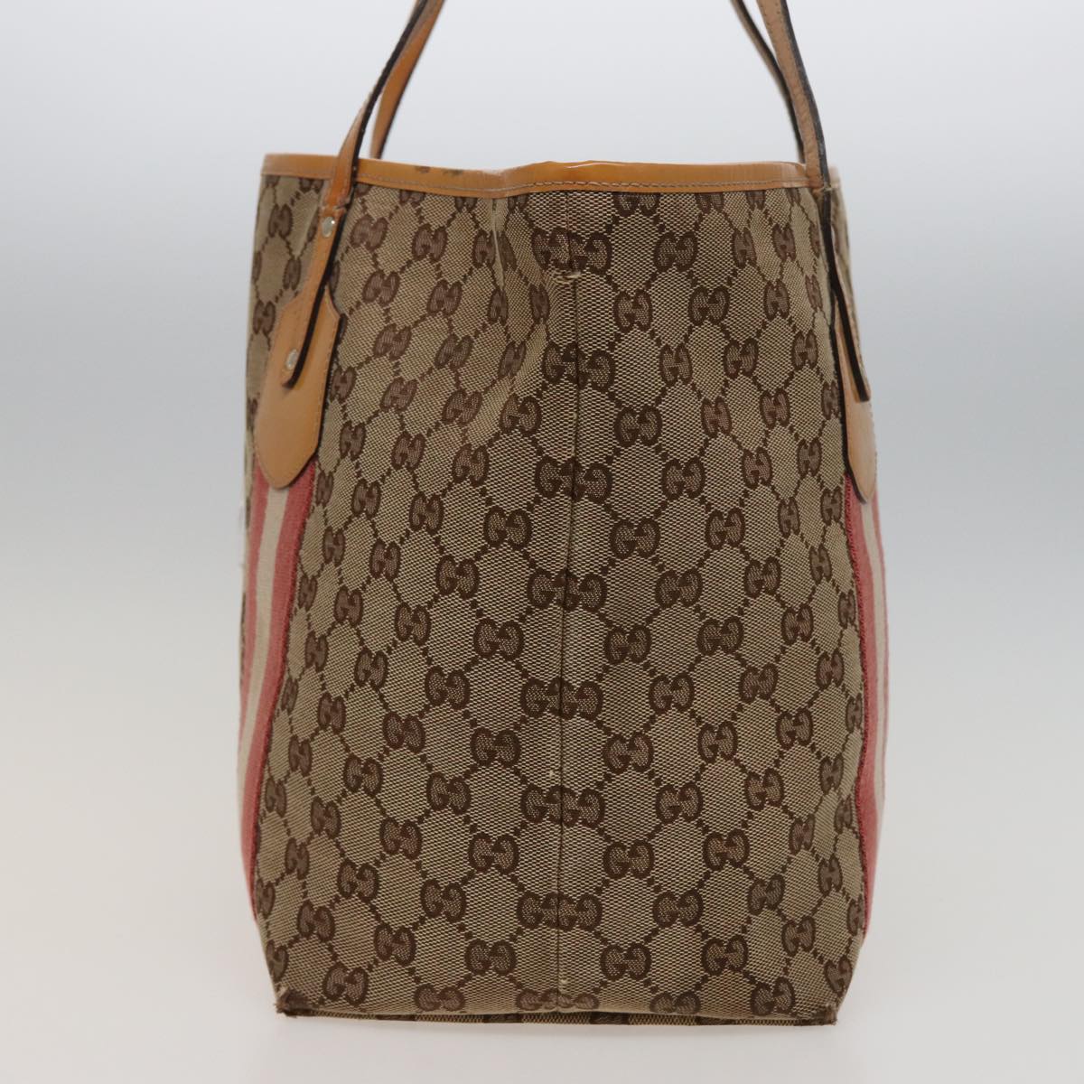 GUCCI GG Canvas Sherry Line Tote Bag Beige Pink 211970 ac3061