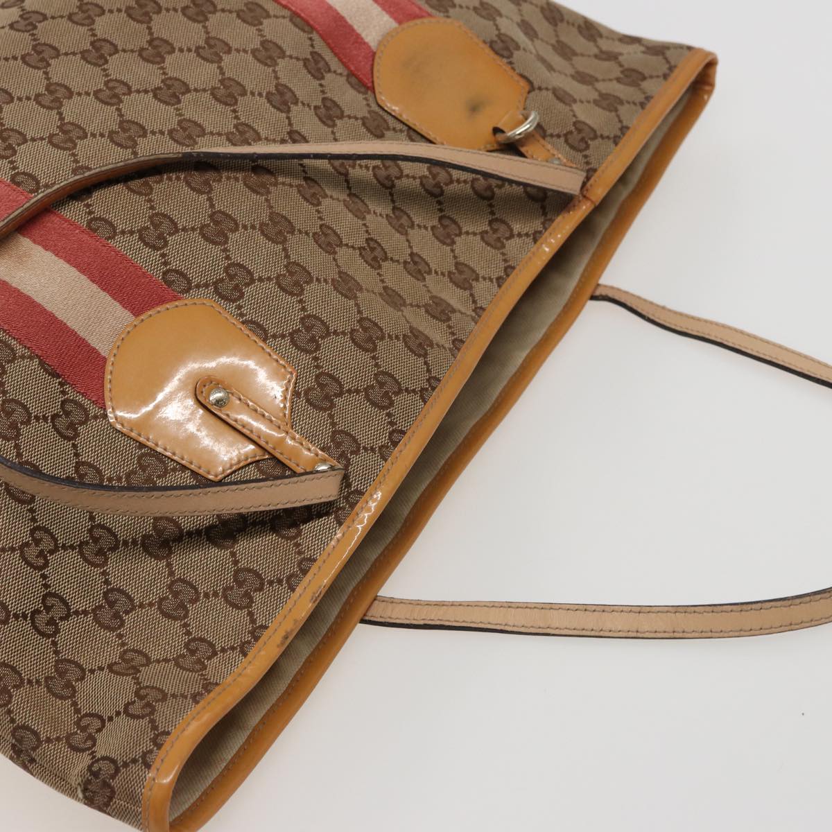 GUCCI GG Canvas Sherry Line Tote Bag Beige Pink 211970 ac3061