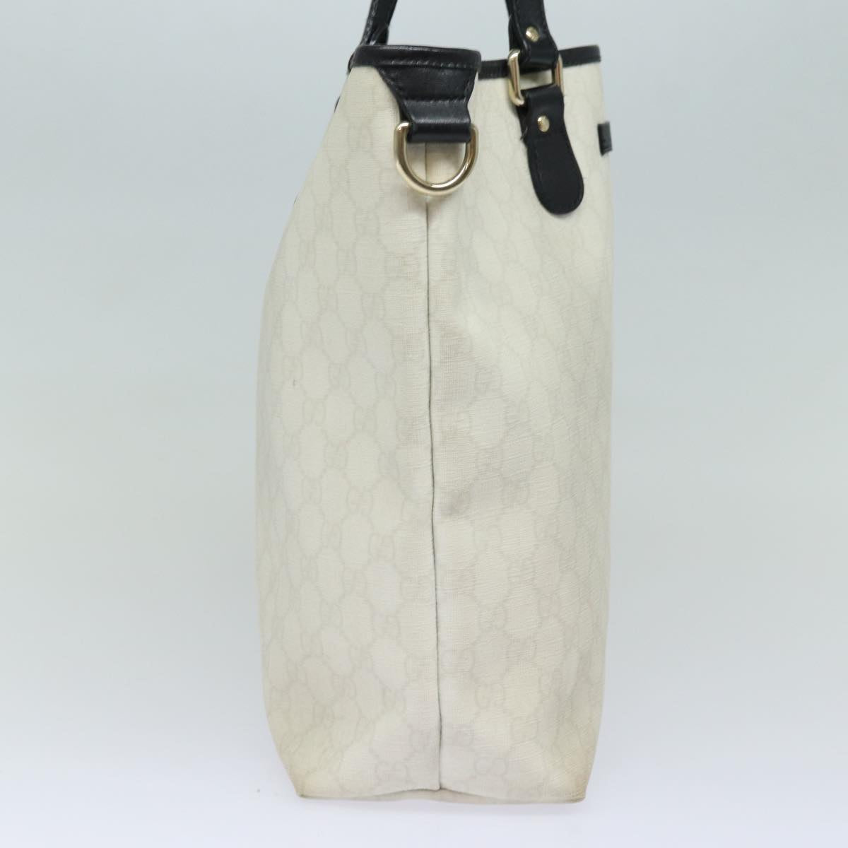 GUCCI GG Supreme Tote Bag PVC Leather White Black 189896 ac3087