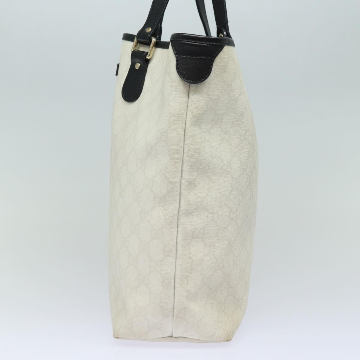 GUCCI GG Supreme Tote Bag PVC Leather White Black 189896 ac3087