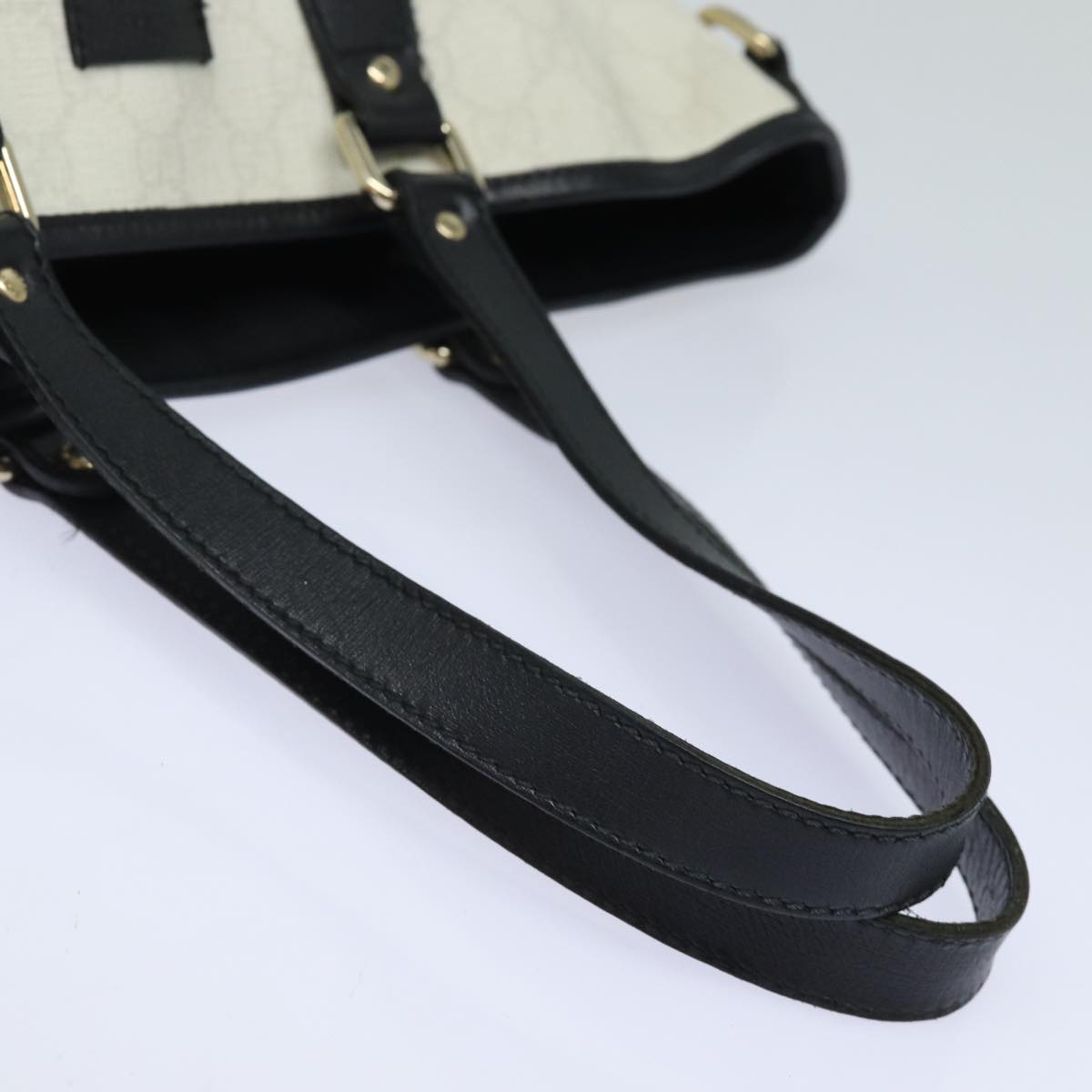 GUCCI GG Supreme Tote Bag PVC Leather White Black 189896 ac3087