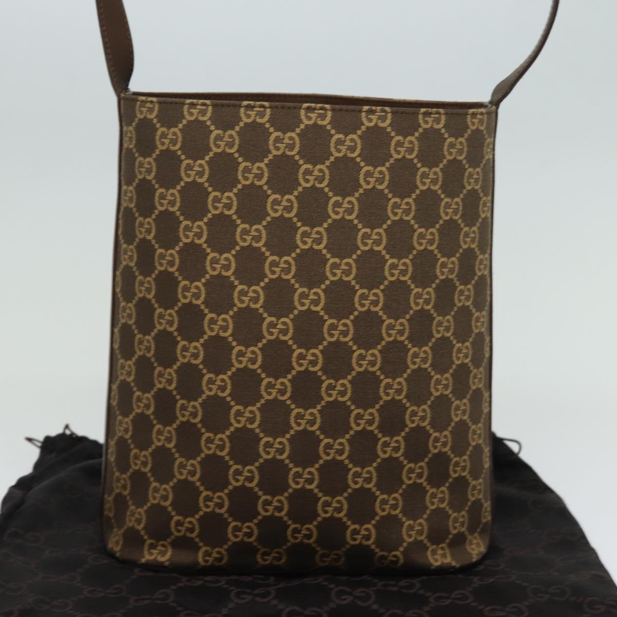 GUCCI GG Canvas Shoulder Bag Brown 001 4286 ac3098
