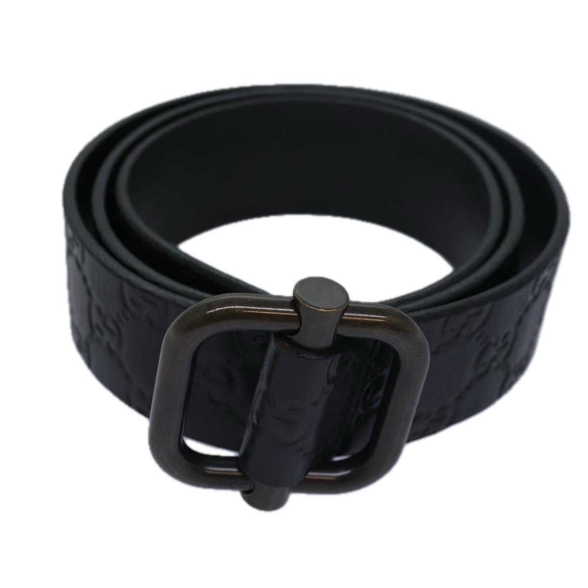 GUCCI GG Canvas Guccissima Belt 42.9"" Black 163501 ac3103
