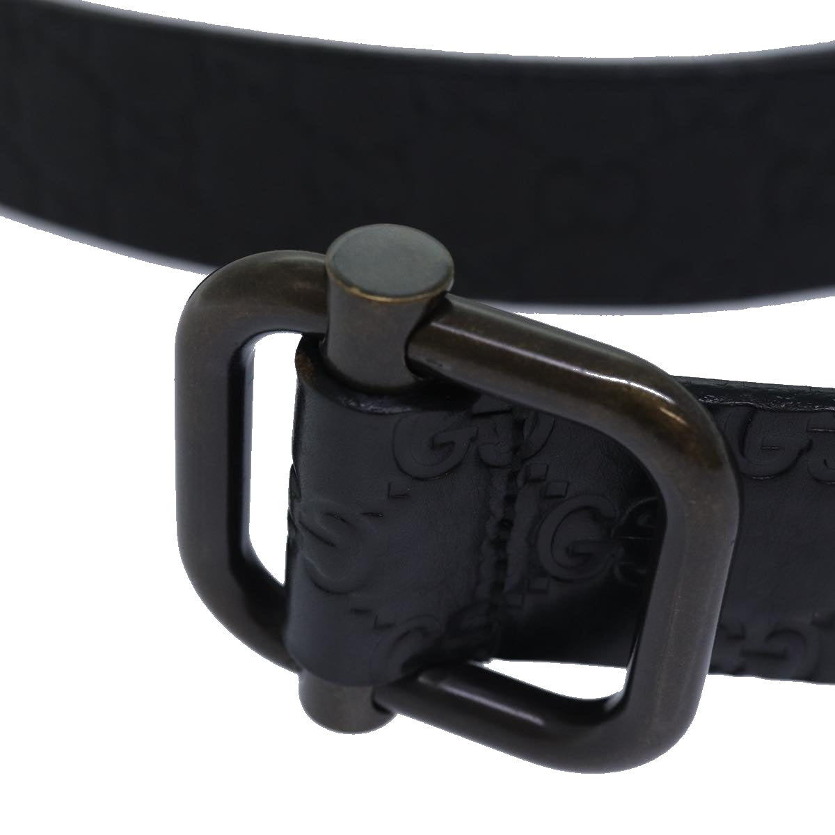 GUCCI GG Canvas Guccissima Belt 42.9"" Black 163501 ac3103