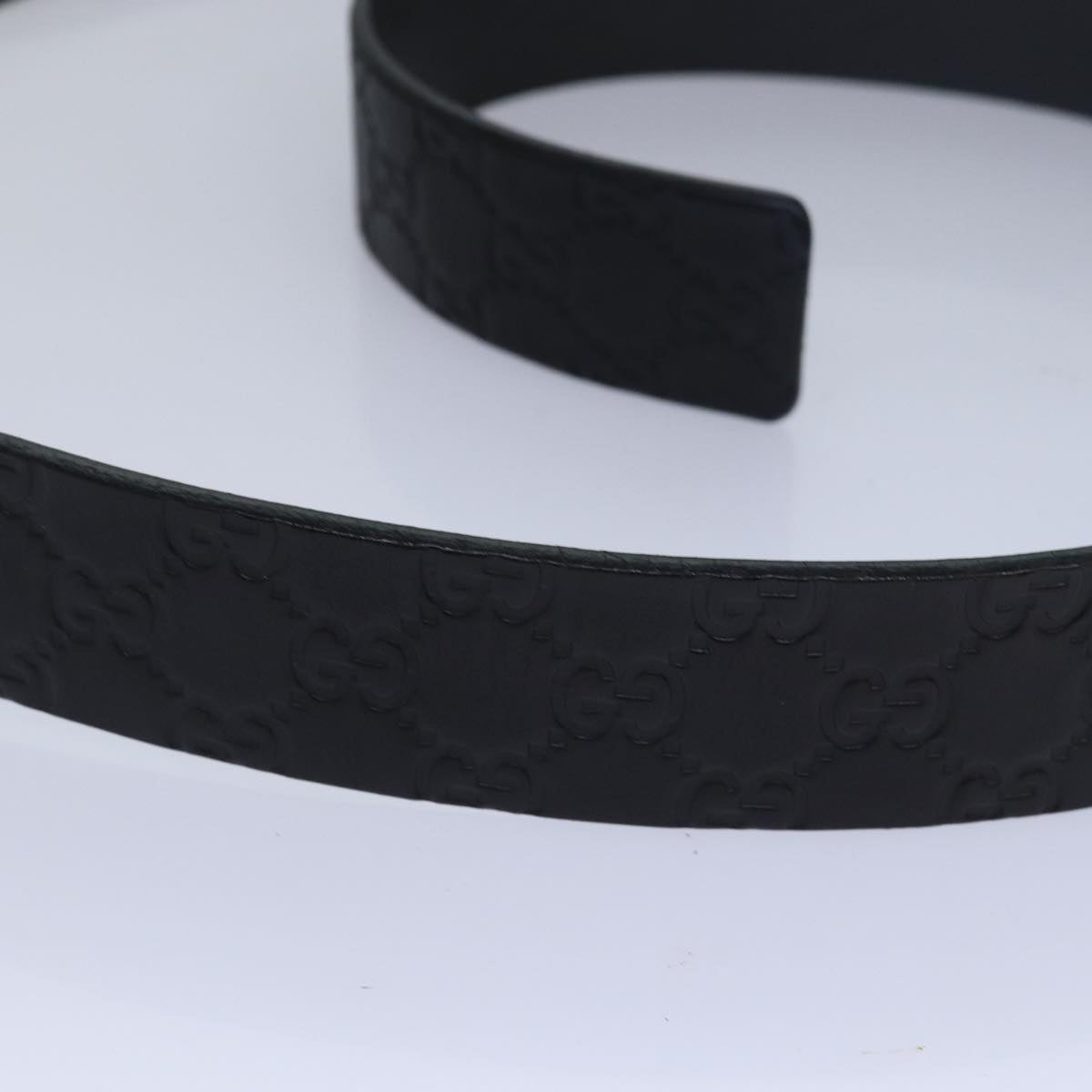 GUCCI GG Canvas Guccissima Belt 42.9"" Black 163501 ac3103