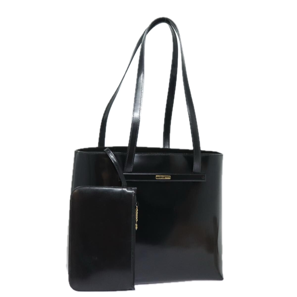 GUCCI Tote Bag Patent Leather Outlet Black ac3126