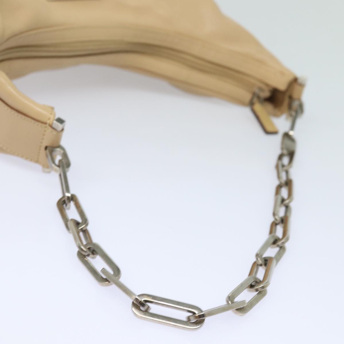 GUCCI Chain Shoulder Bag Leather Beige 001 3874 ac3127