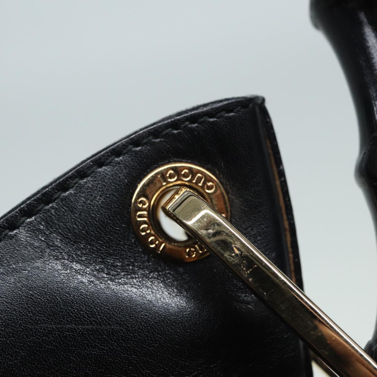 GUCCI Bamboo Shoulder Bag Leather Black 001 3006 1705 ac3131
