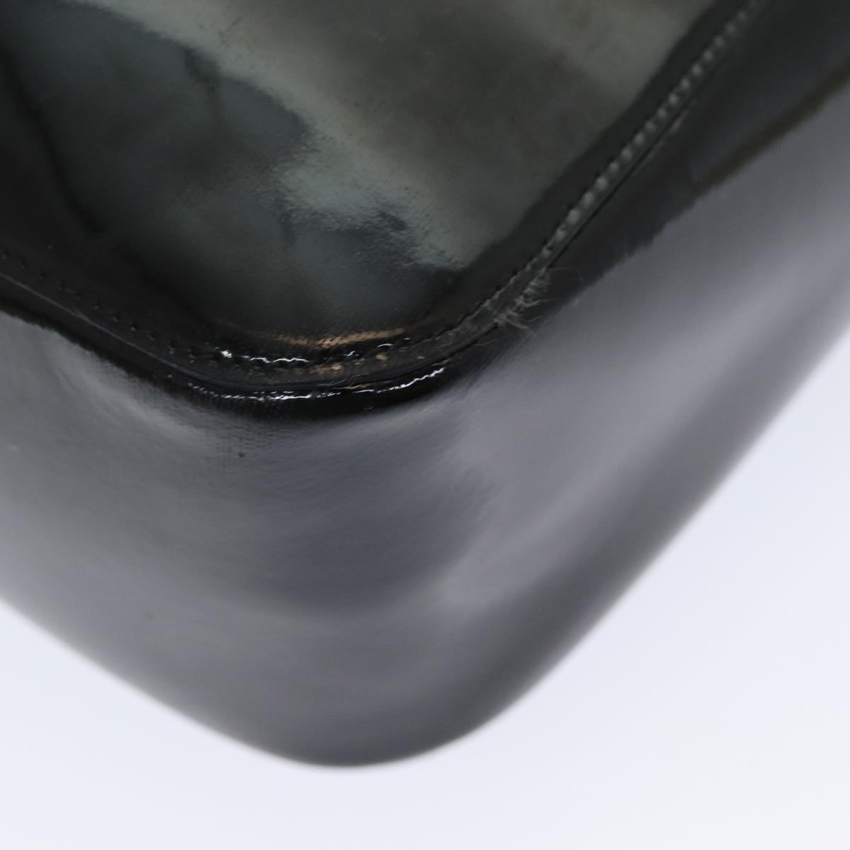 GUCCI Bamboo Hand Bag Patent leather Black ac3146
