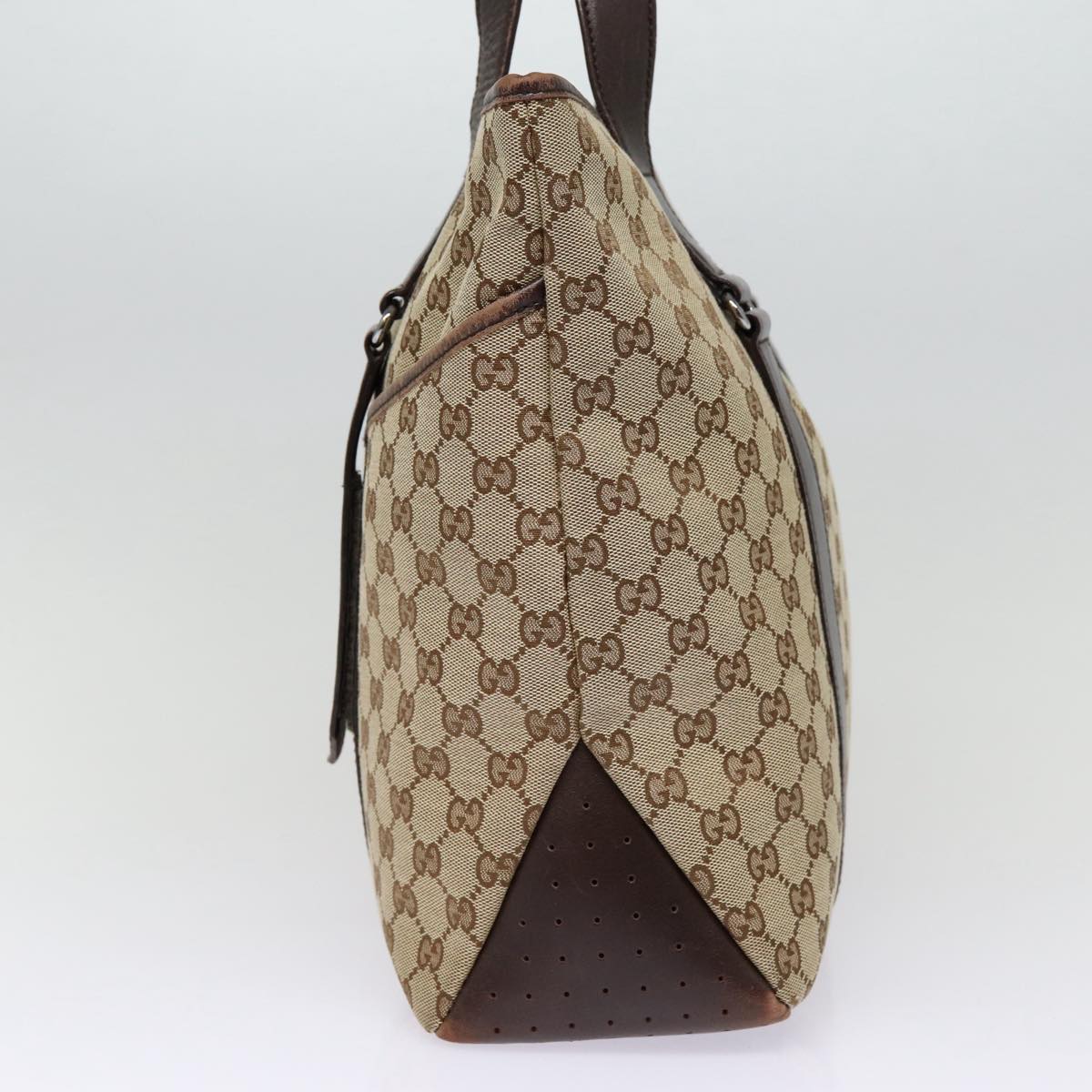 GUCCI GG Canvas Tote Bag Beige Silver 145971 ac3208