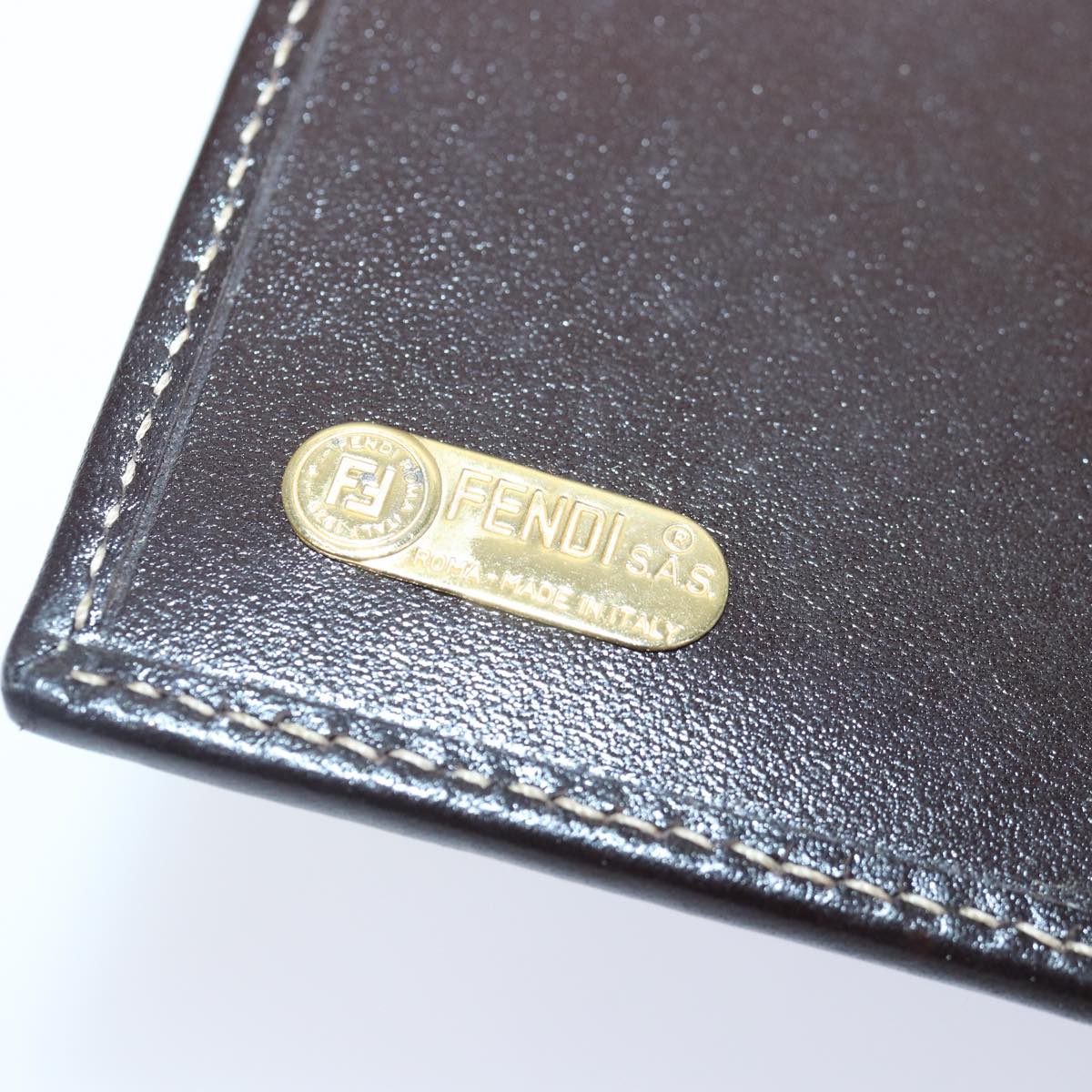 FENDI Zucca Canvas Day Planner Cover Brown Black gold ac3226