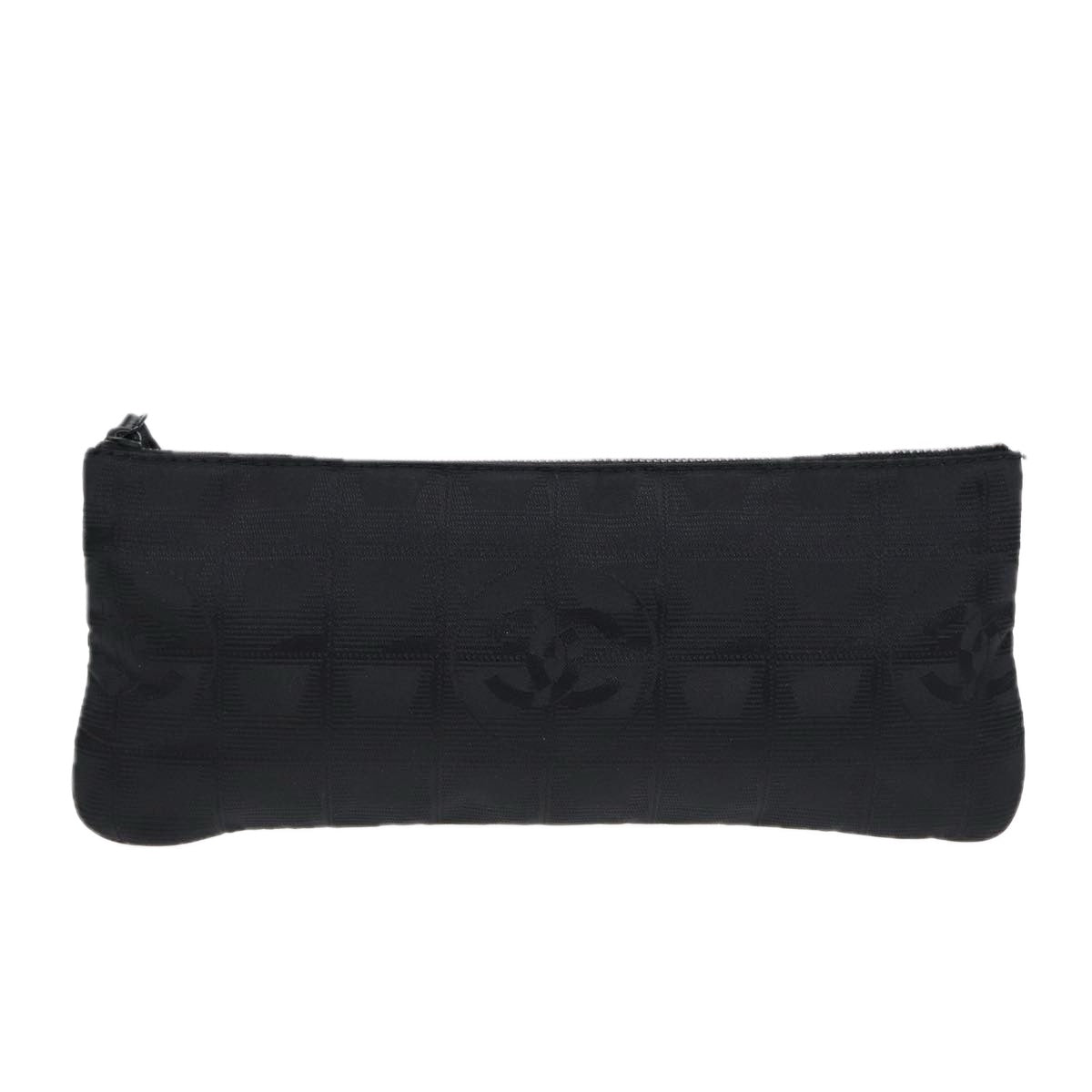 CHANEL New Travel line Pouch Nylon Black CC ac3233
