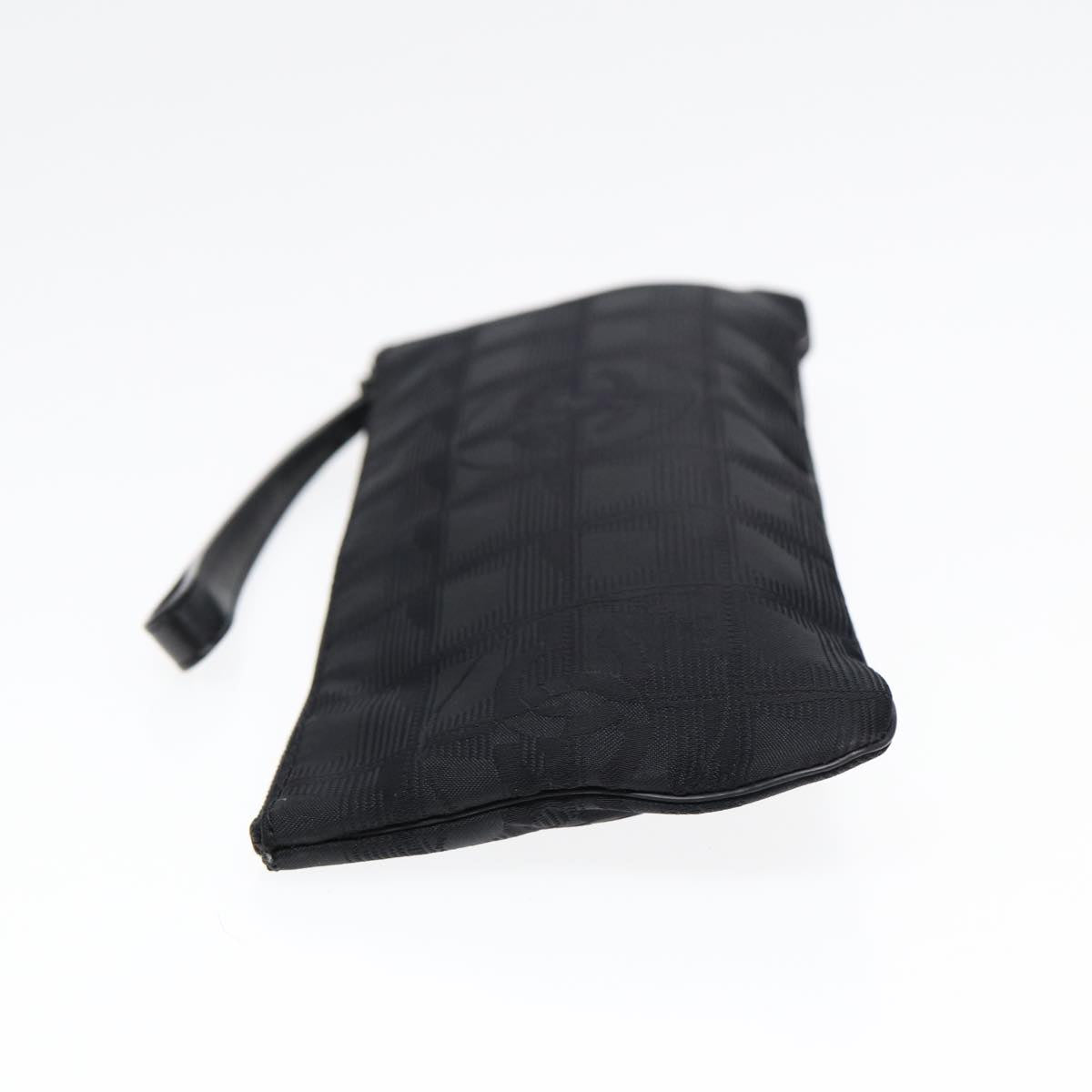 CHANEL New Travel line Pouch Nylon Black CC ac3233