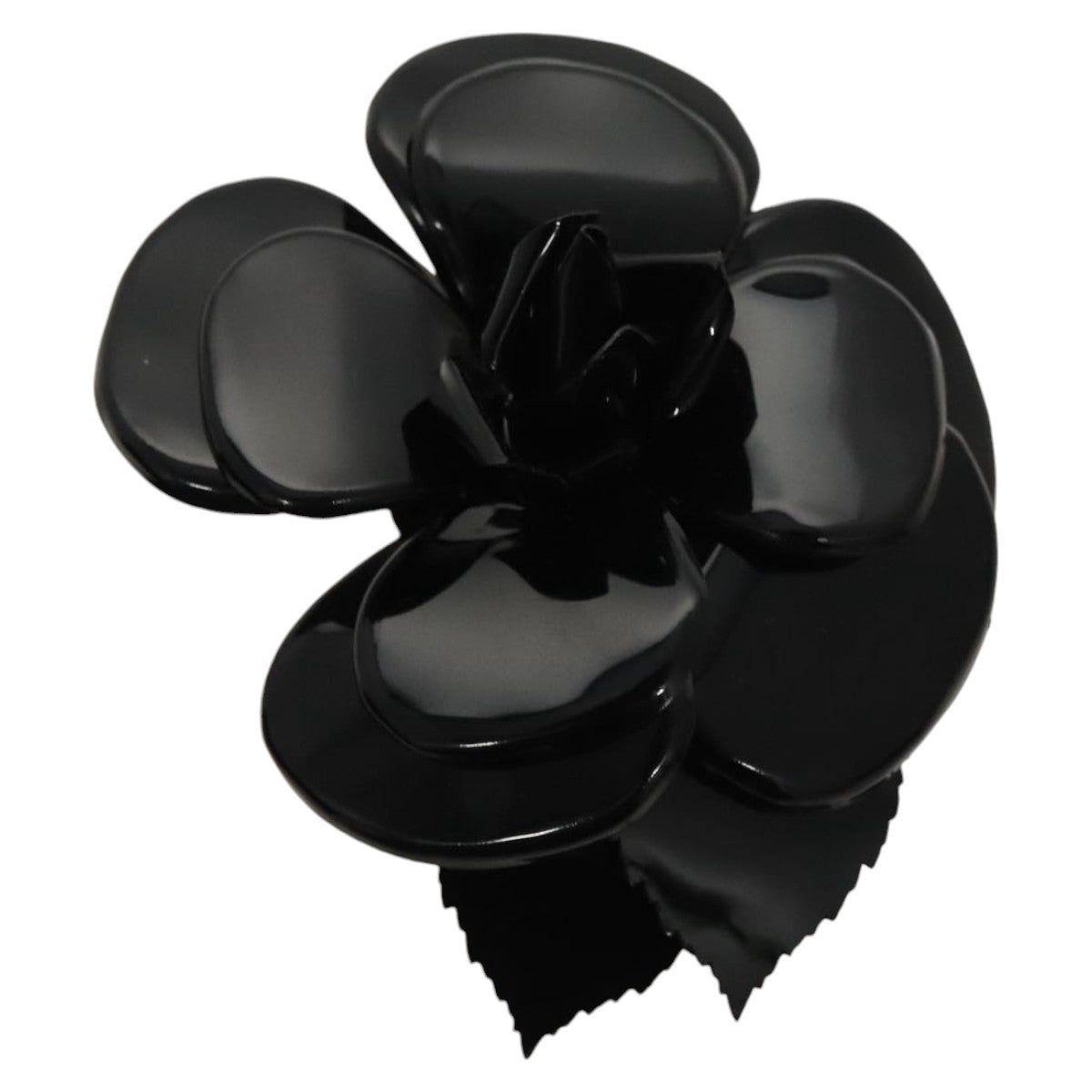 CHANEL Brooch plastic Black CC ac3342